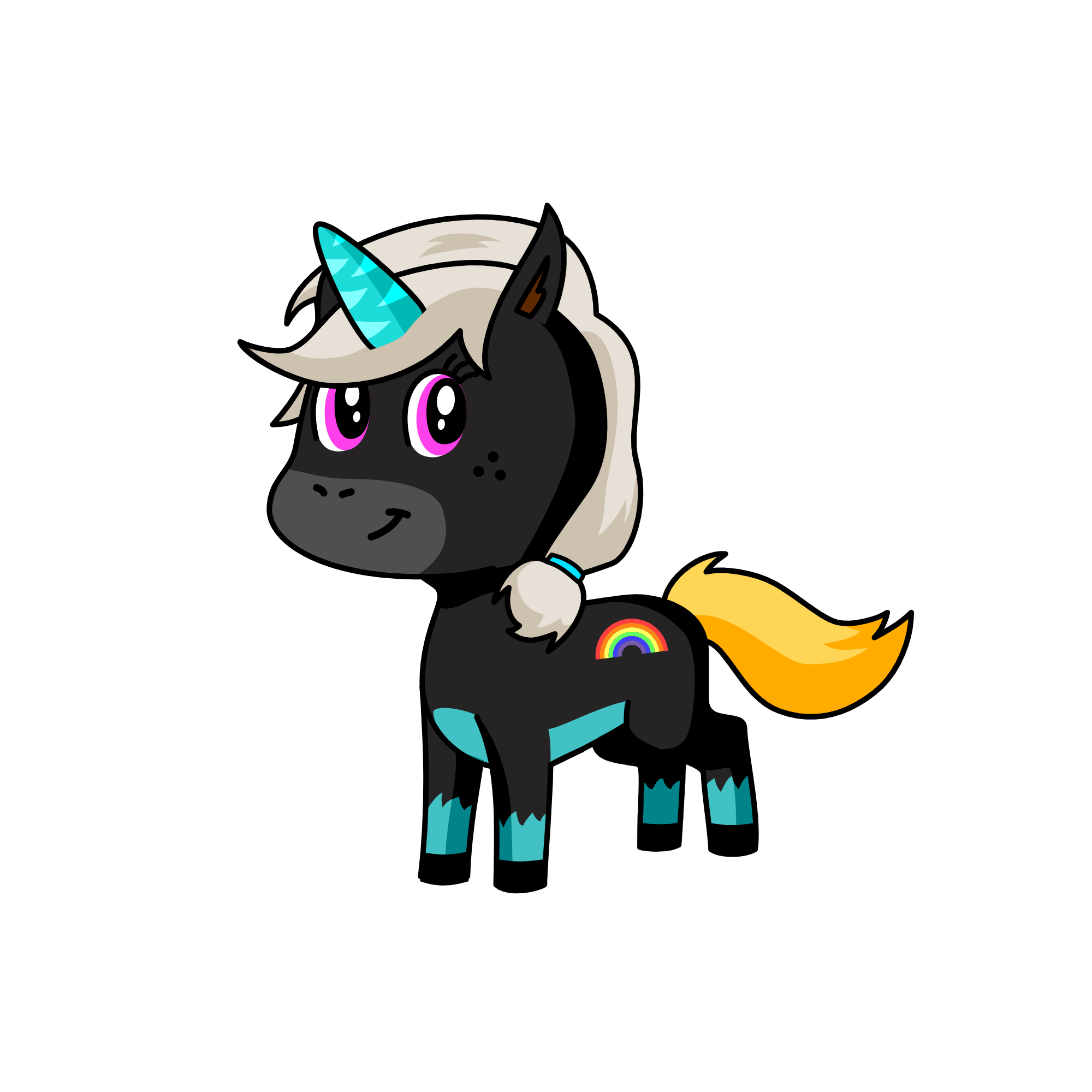 Blackie, the unicorn