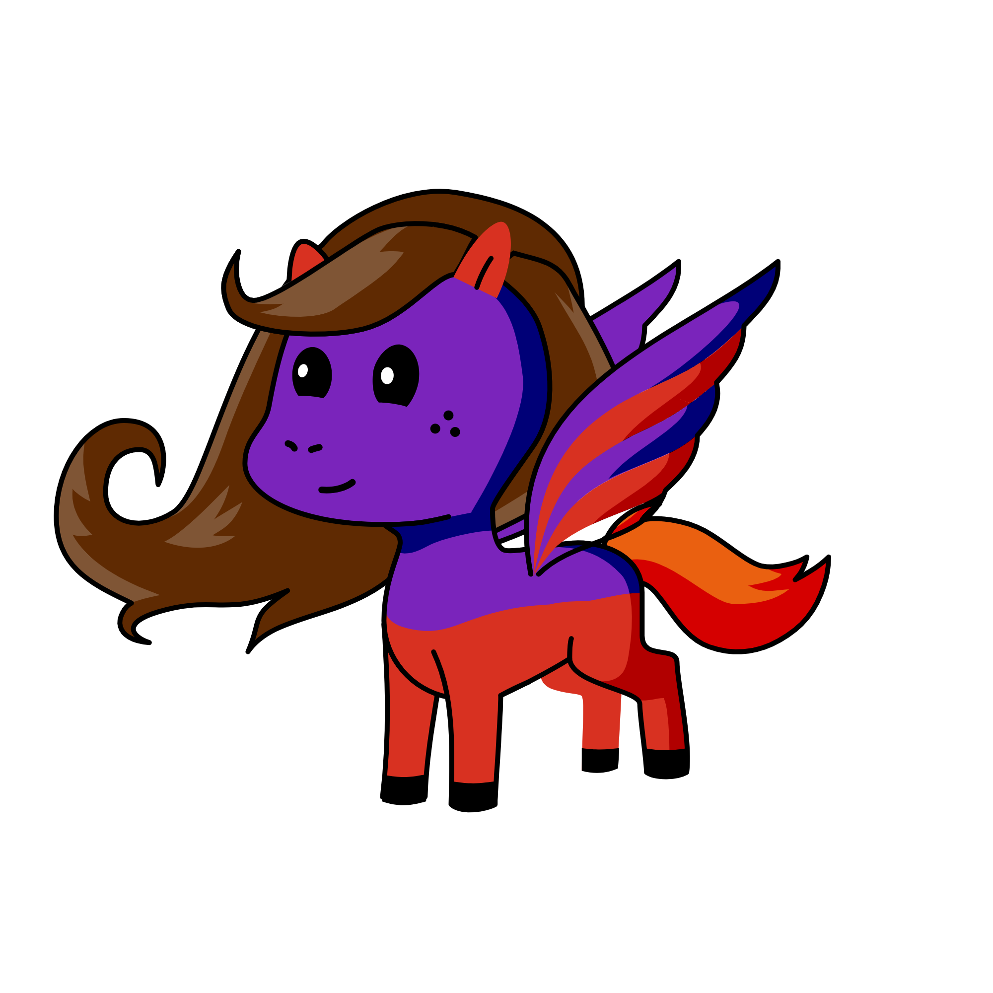 red or purple, the unicorn