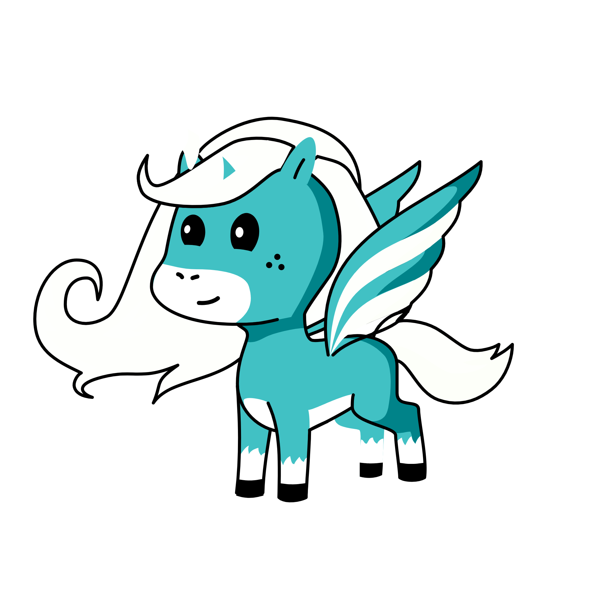 Blue and White, the unicorn