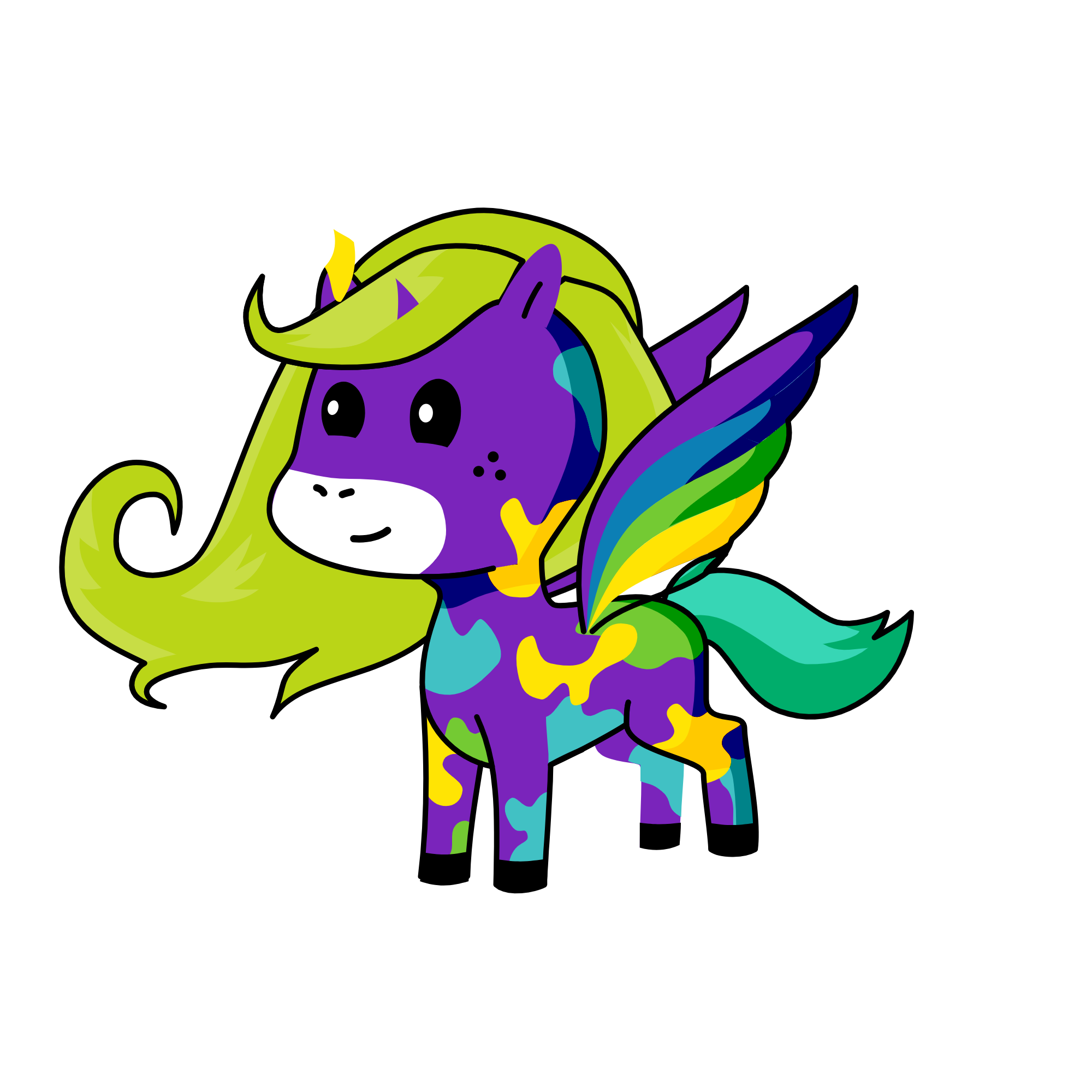 Rainbow unicorn, the unicorn