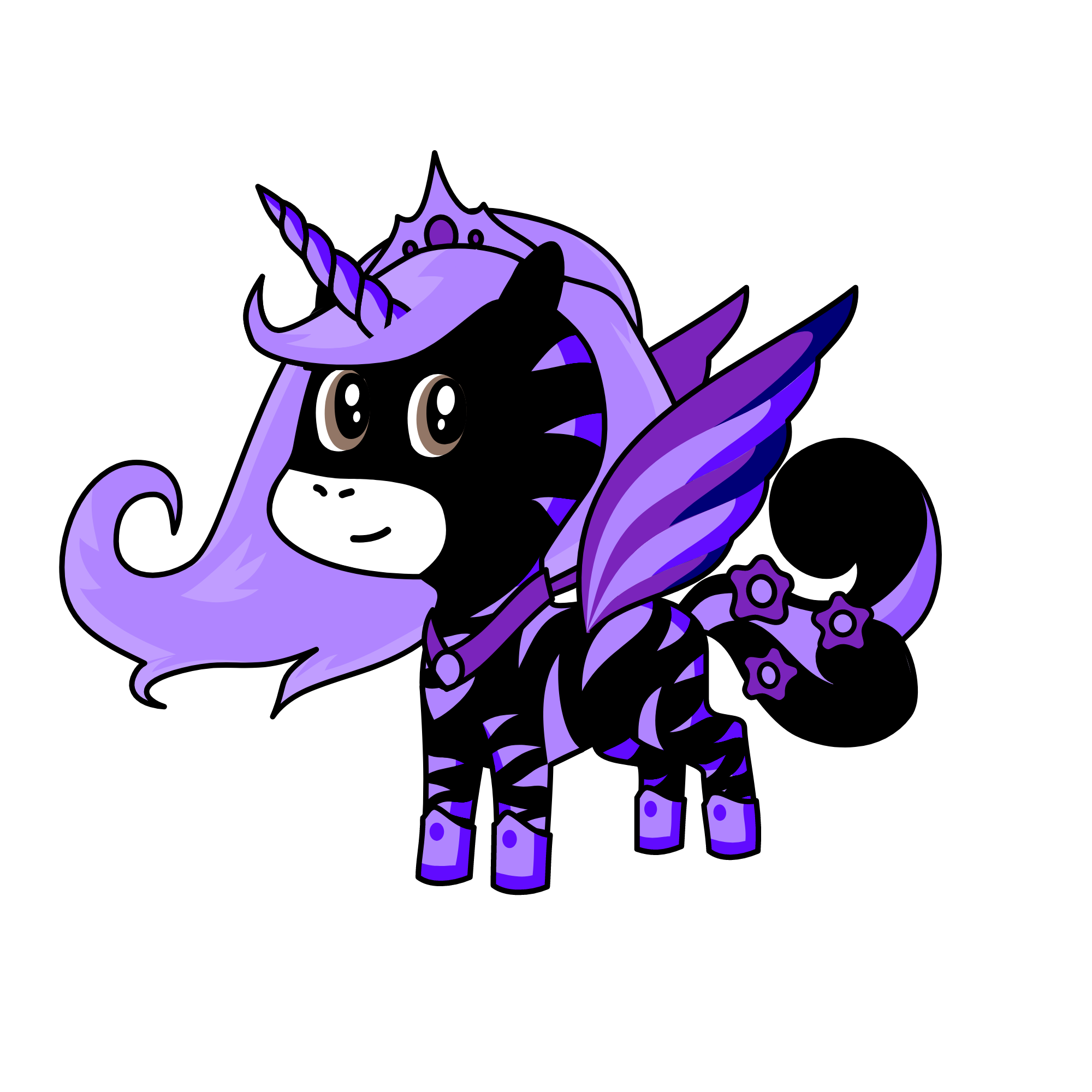 Blak and Violet, the unicorn