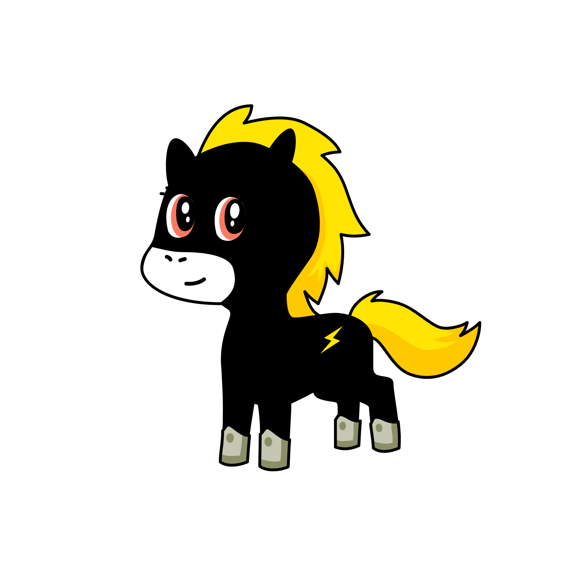 red yellow black, the unicorn