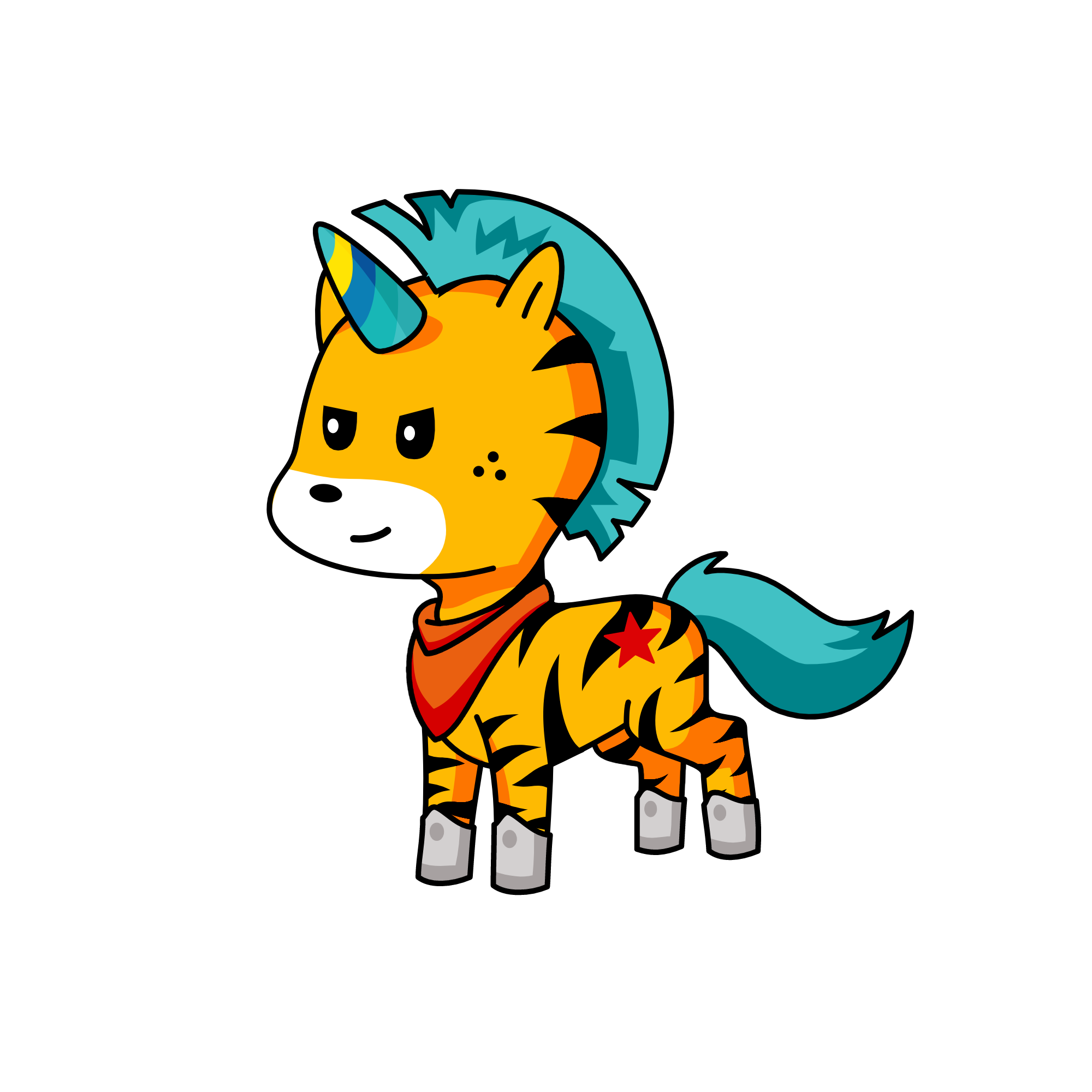 tiger, the unicorn