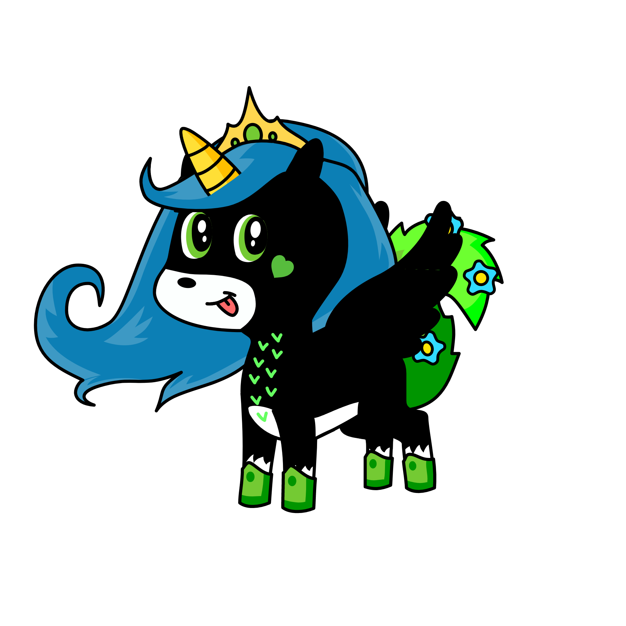 Cat Marineet noir, the unicorn