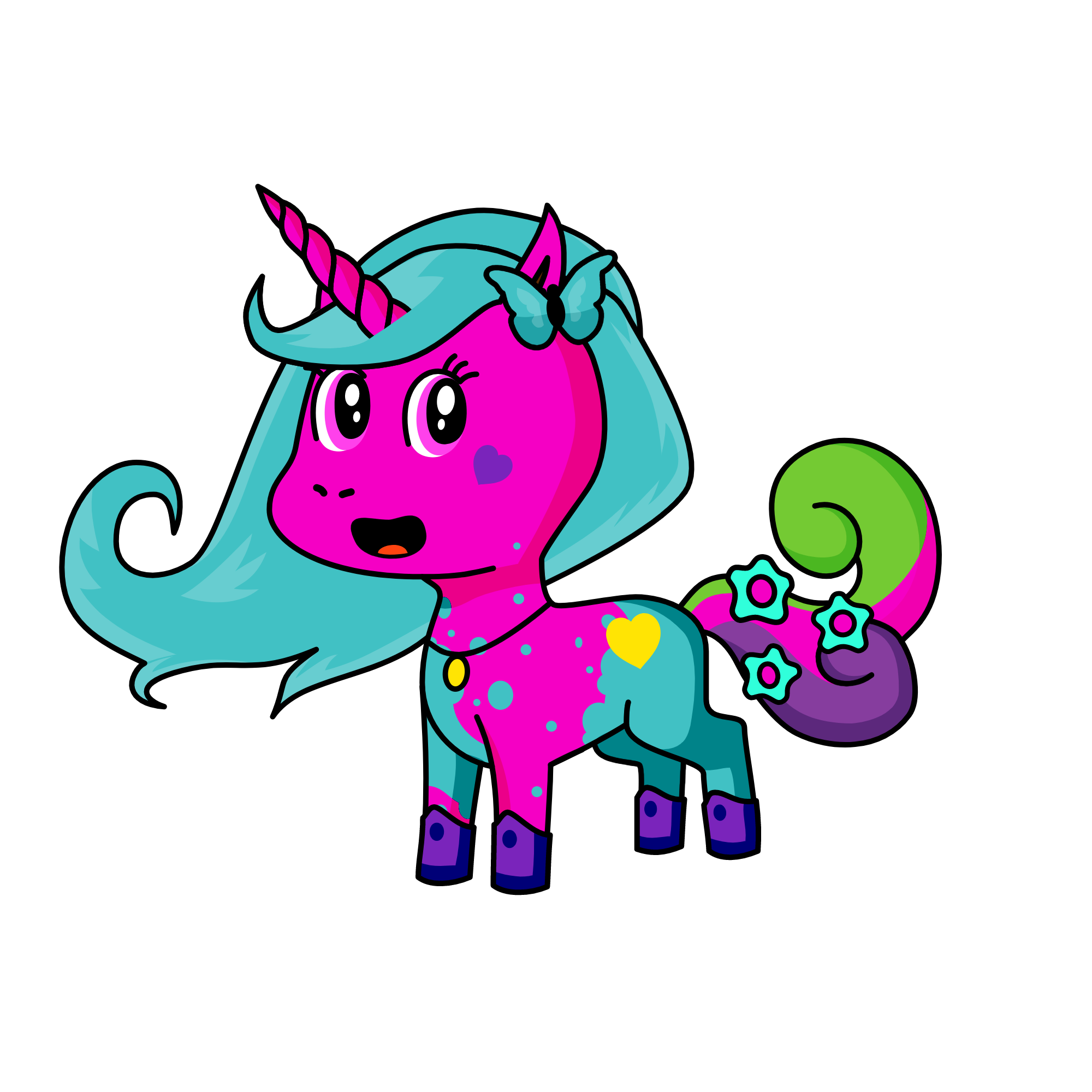 pastel and hi im Cleo, the unicorn