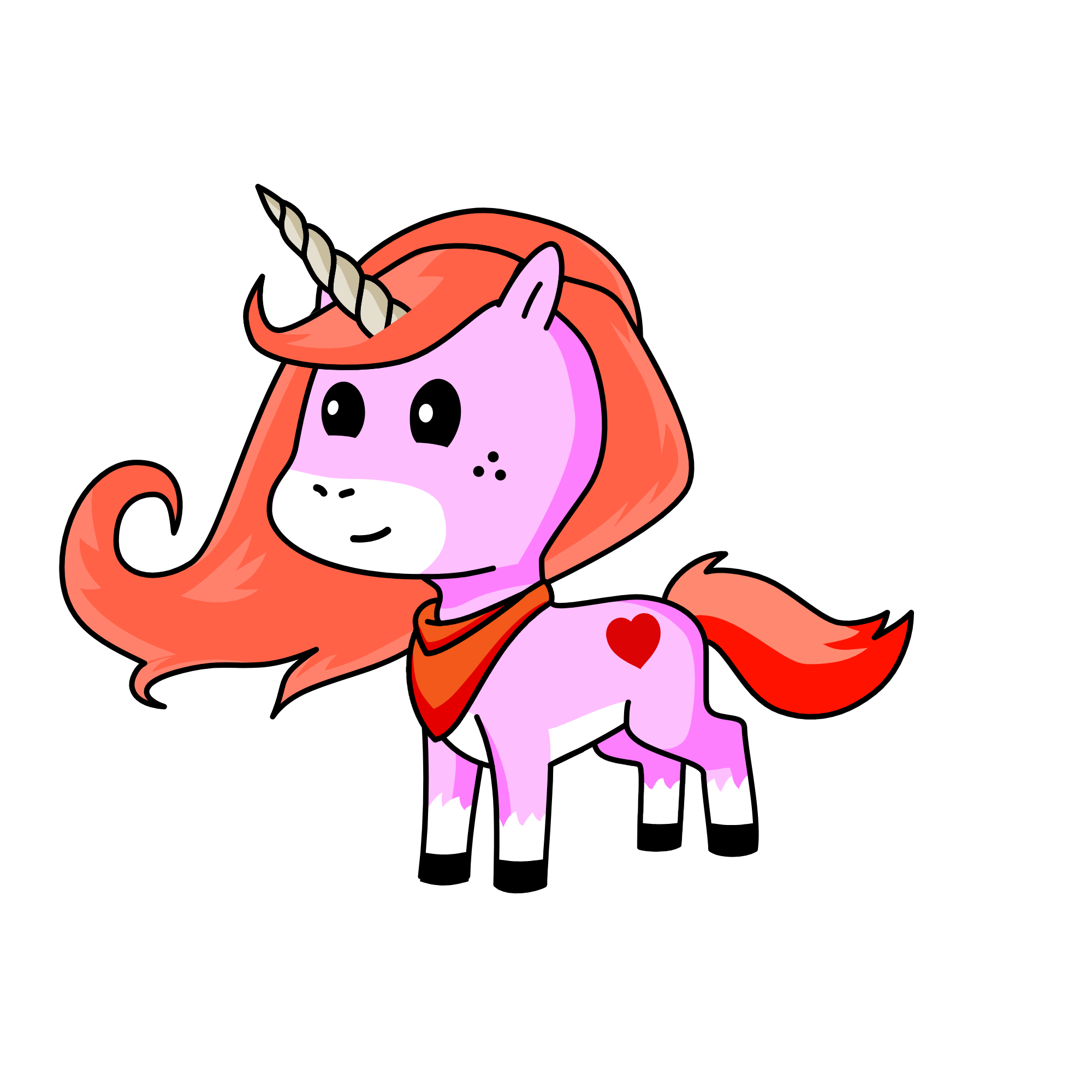 Rosa do arco-íris, the unicorn