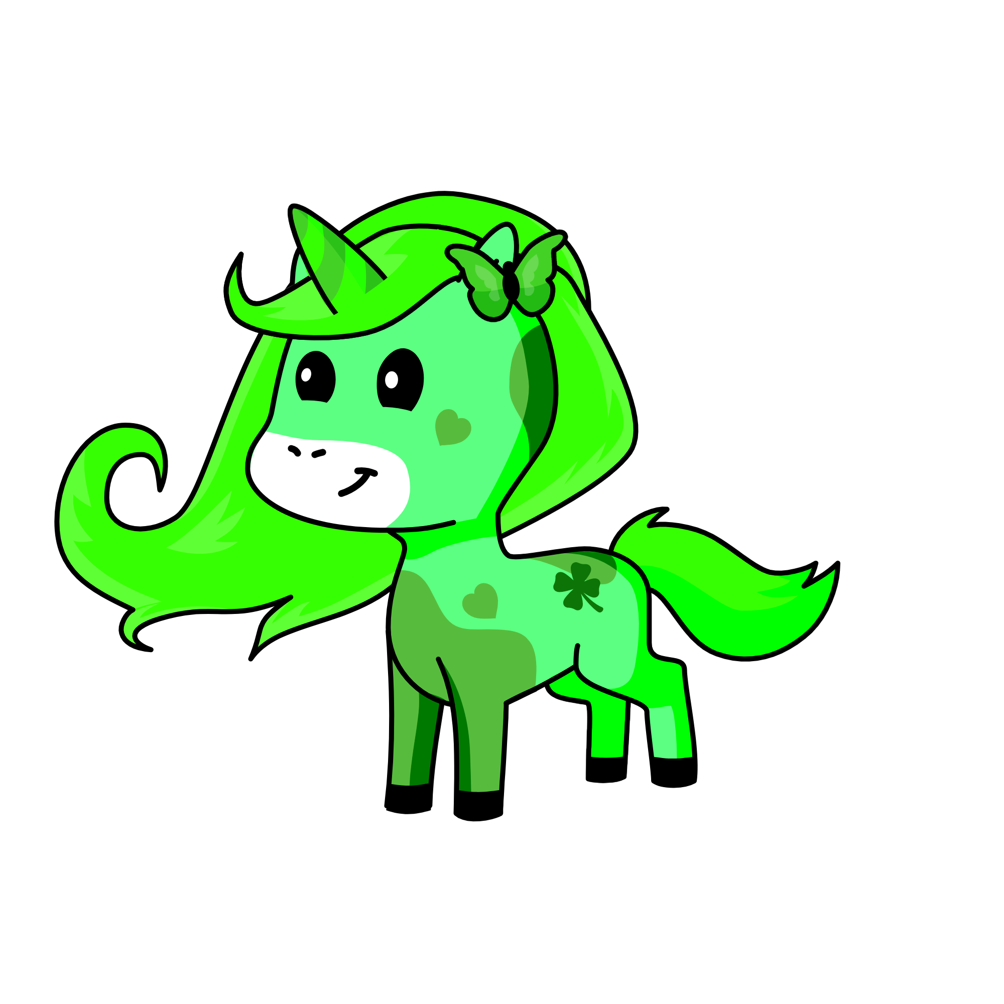 green, the unicorn