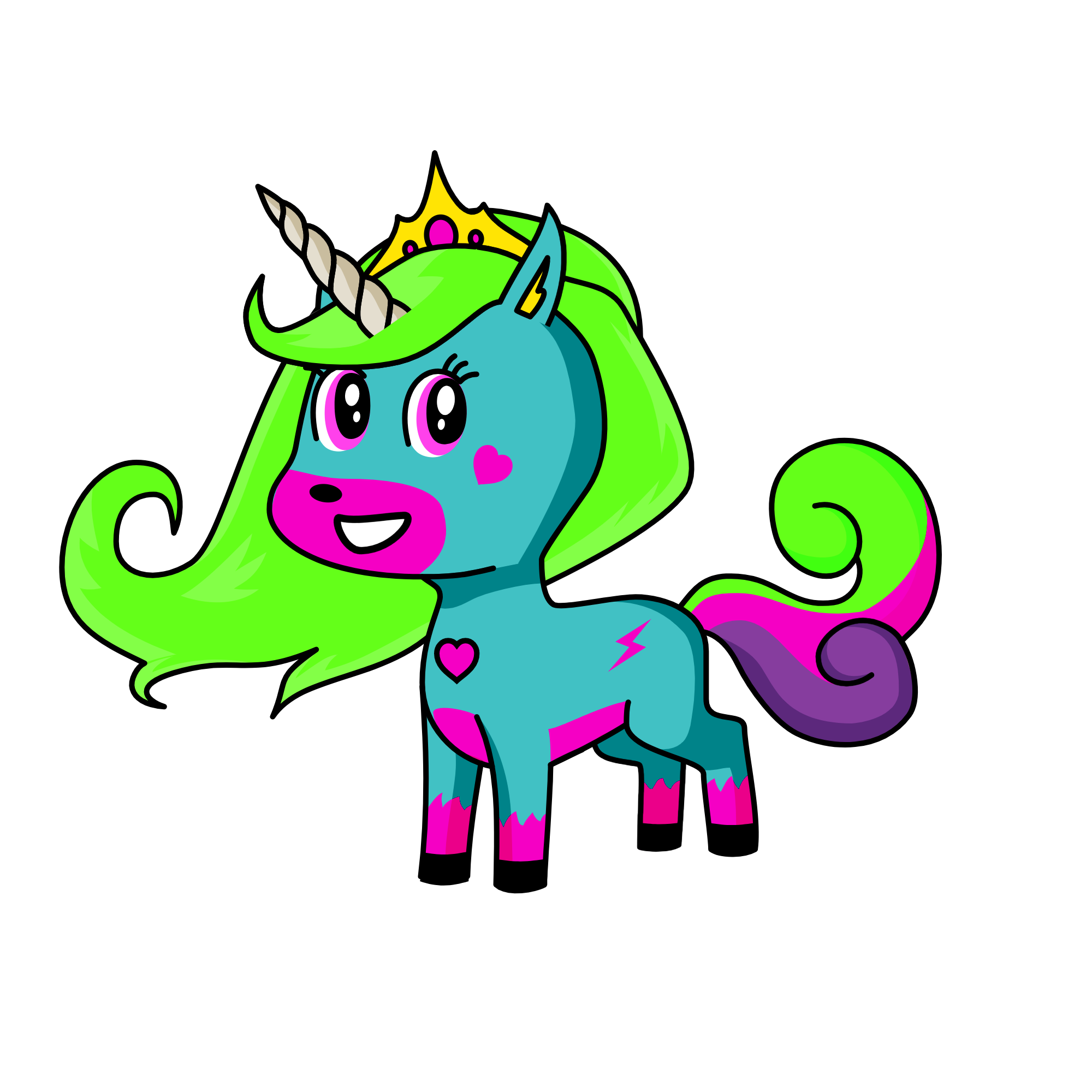 pink light, the unicorn