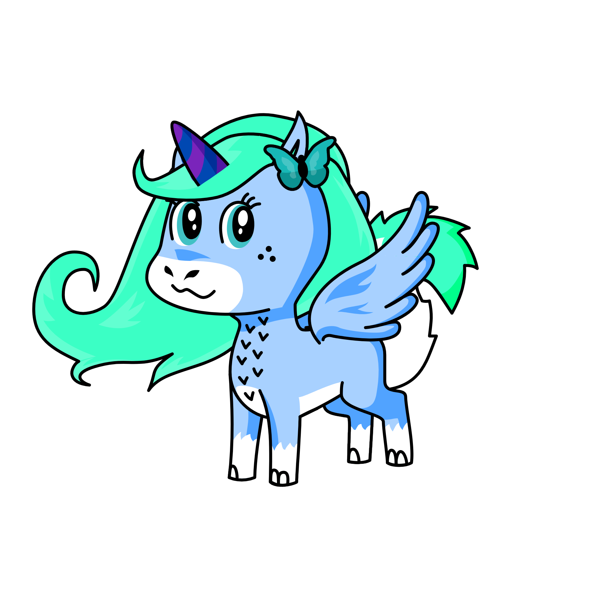 queen foxy poxy, the unicorn