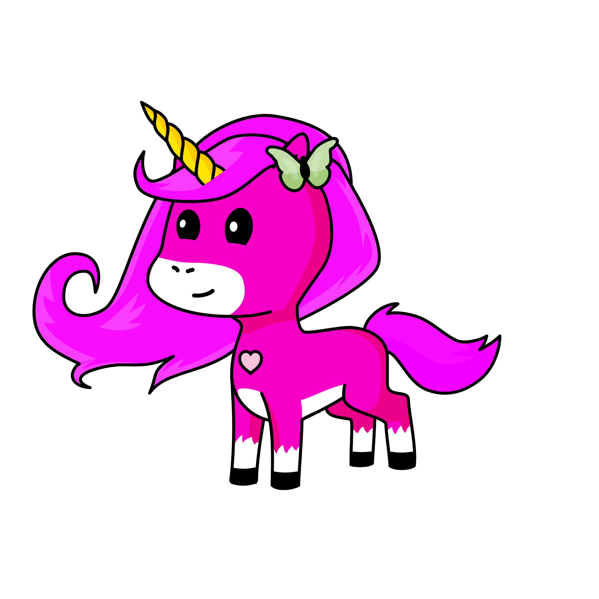 rose cupcake, the unicorn
