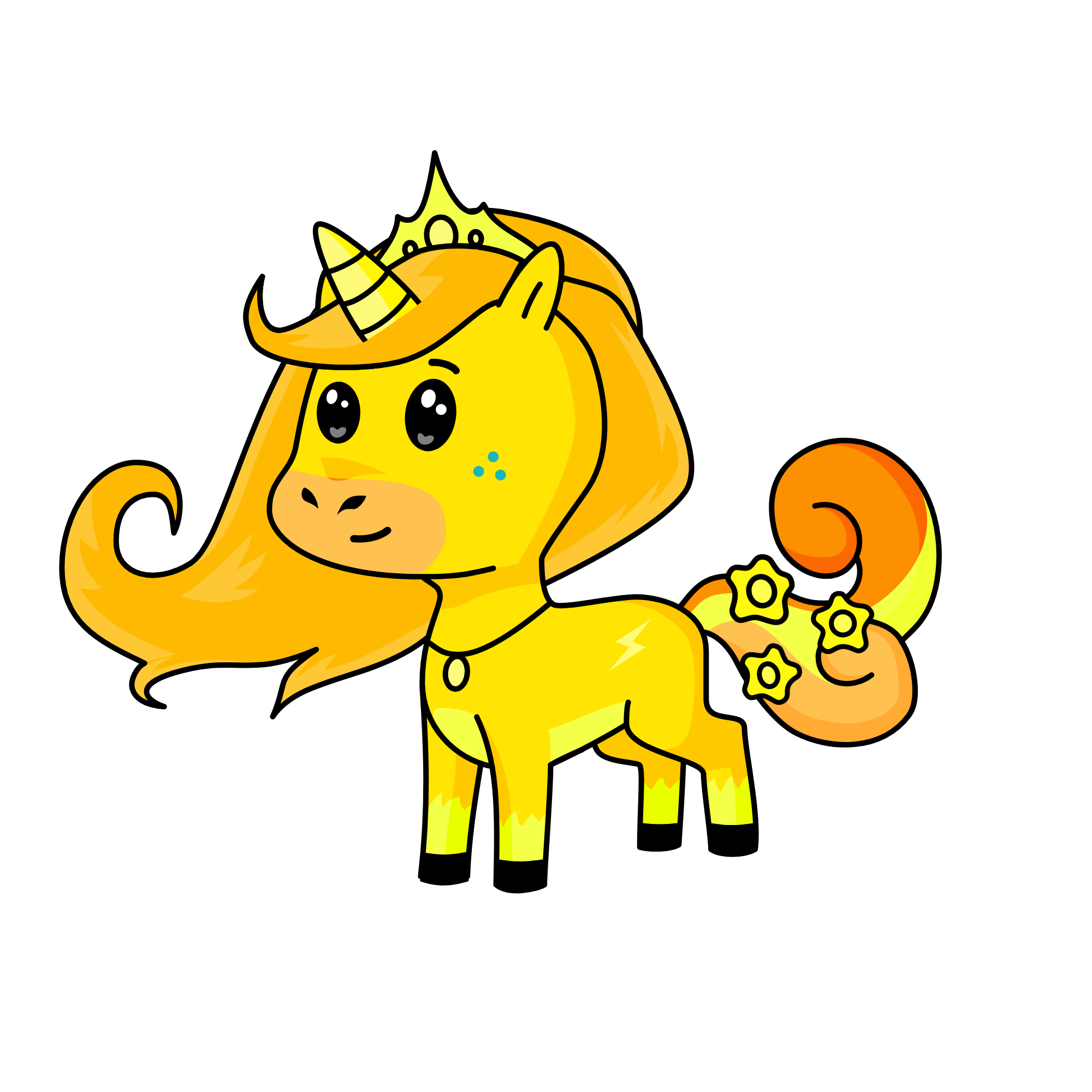 Princess Yellow Sun, the unicorn