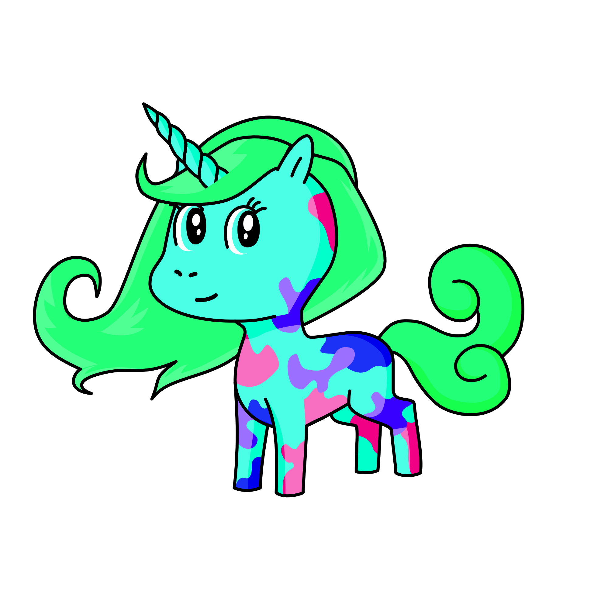 Turquoise, the unicorn