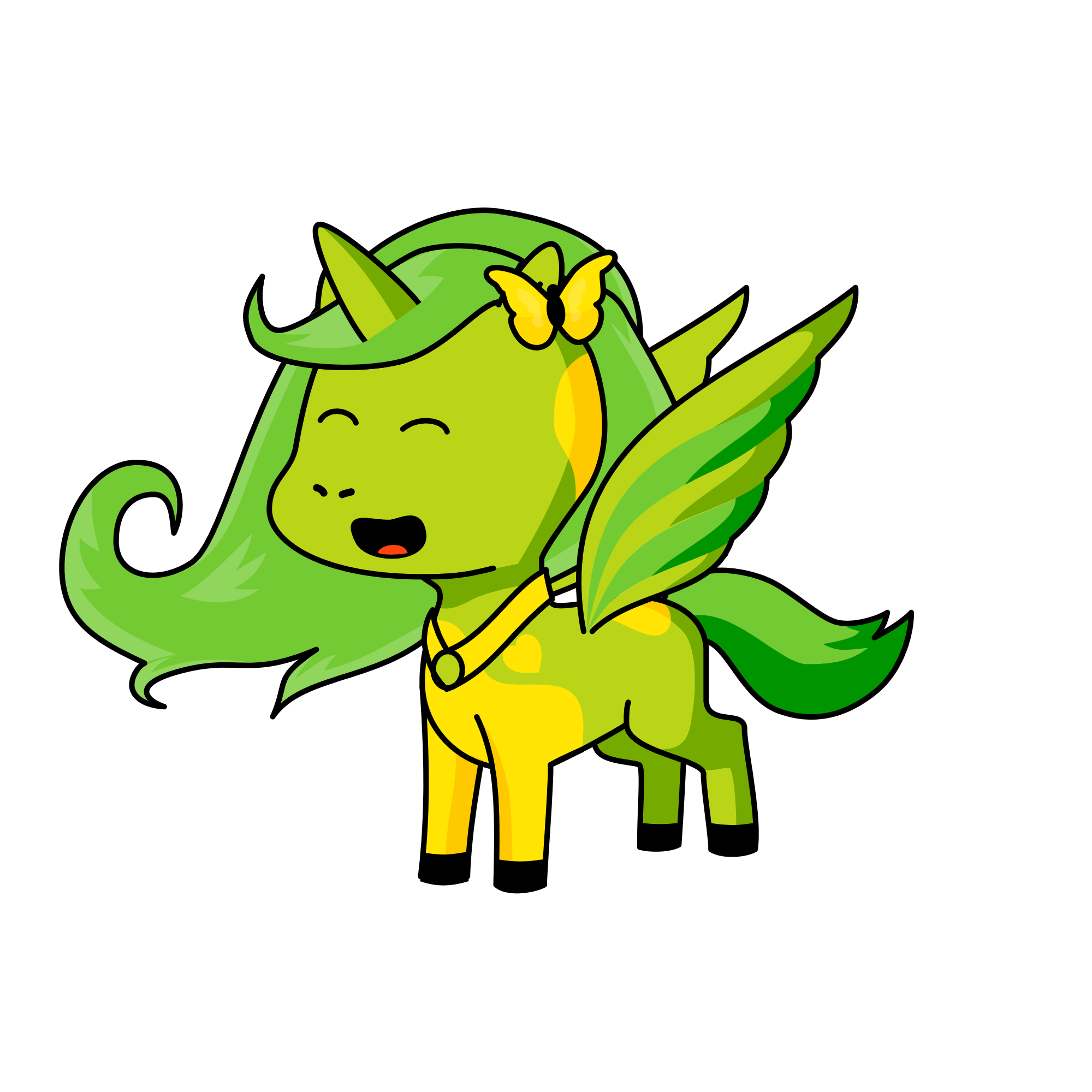 Greenie, the unicorn