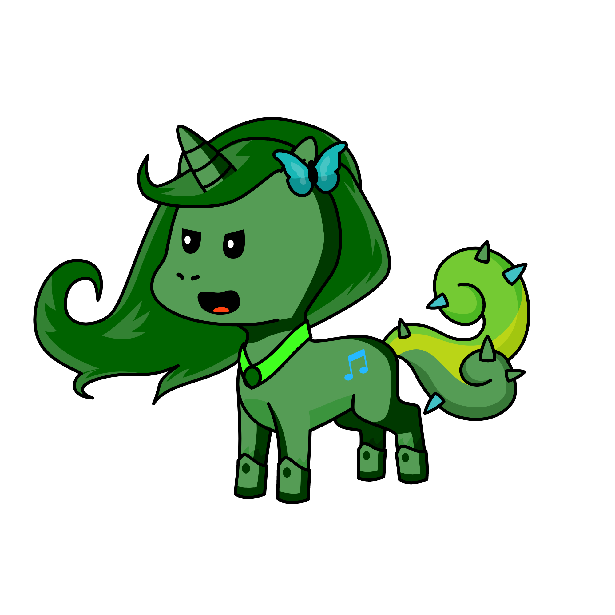 Princess Green Moon Night, the unicorn