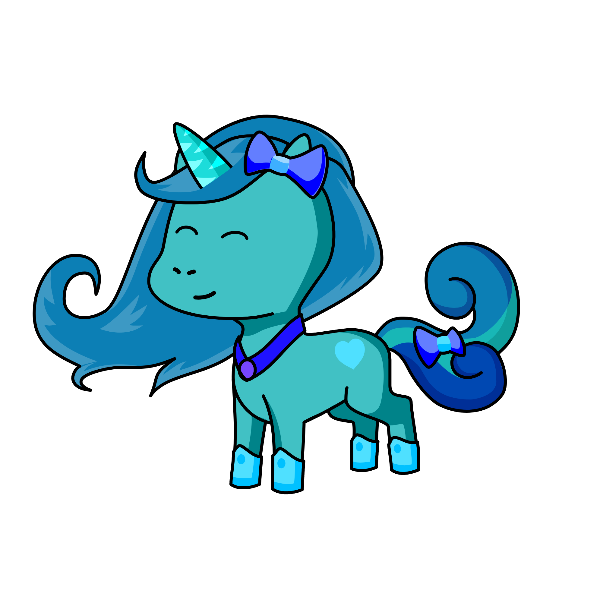 Princess Rain Blue, the unicorn