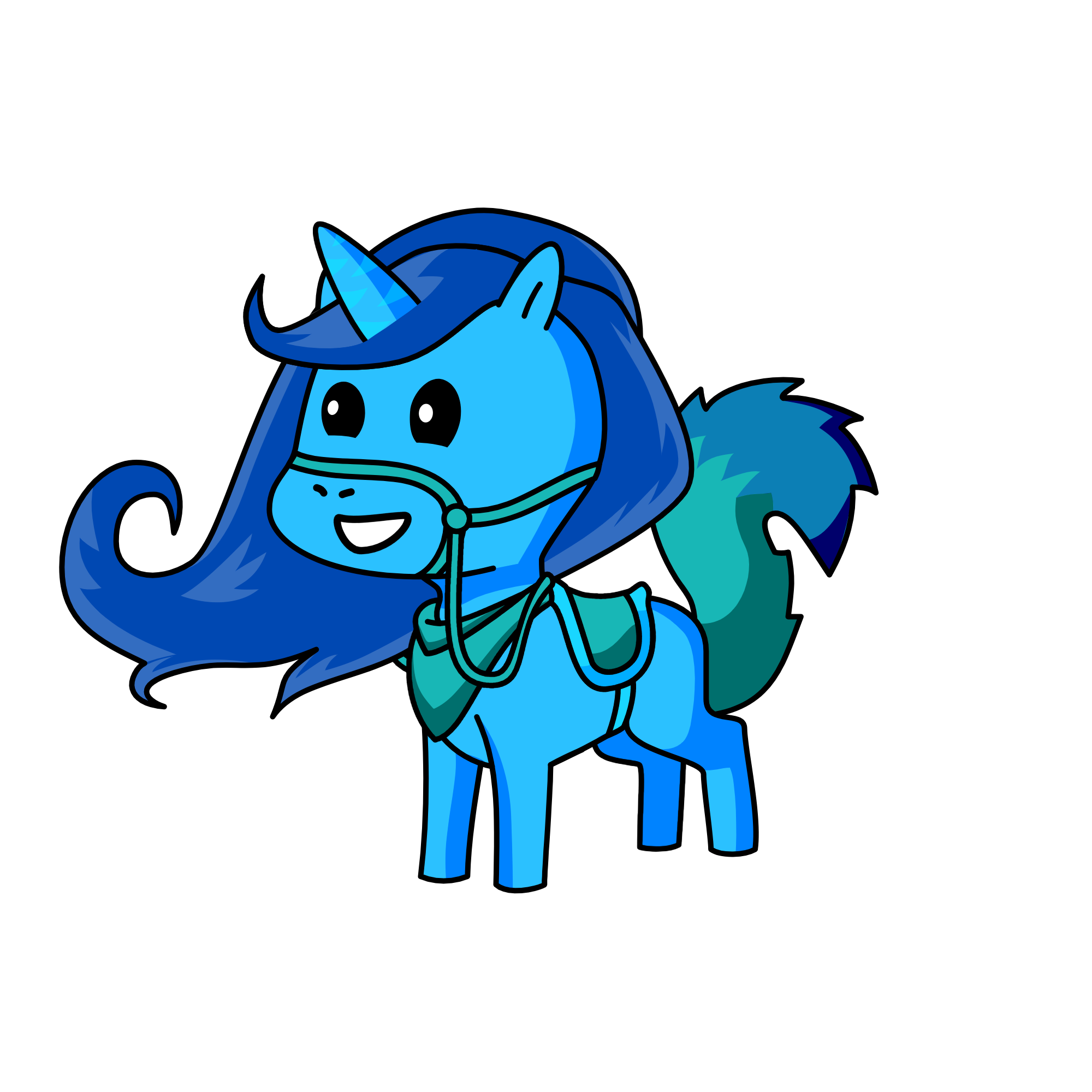 Blue, the unicorn