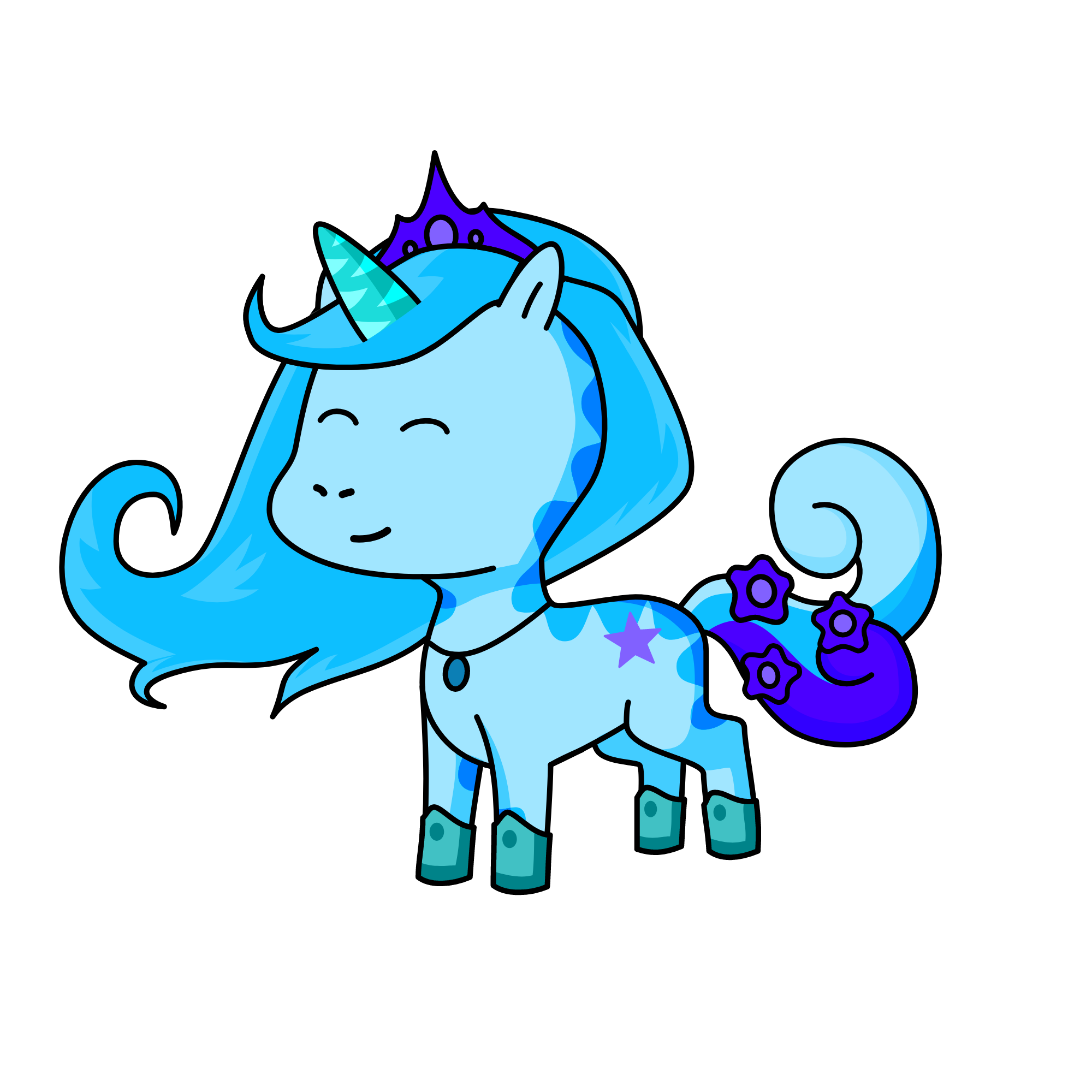 Queen Blue Star, the unicorn
