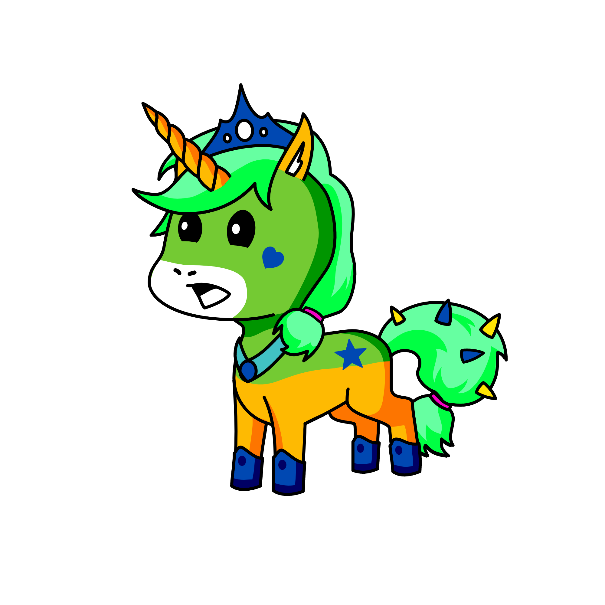 the blue queen, the unicorn