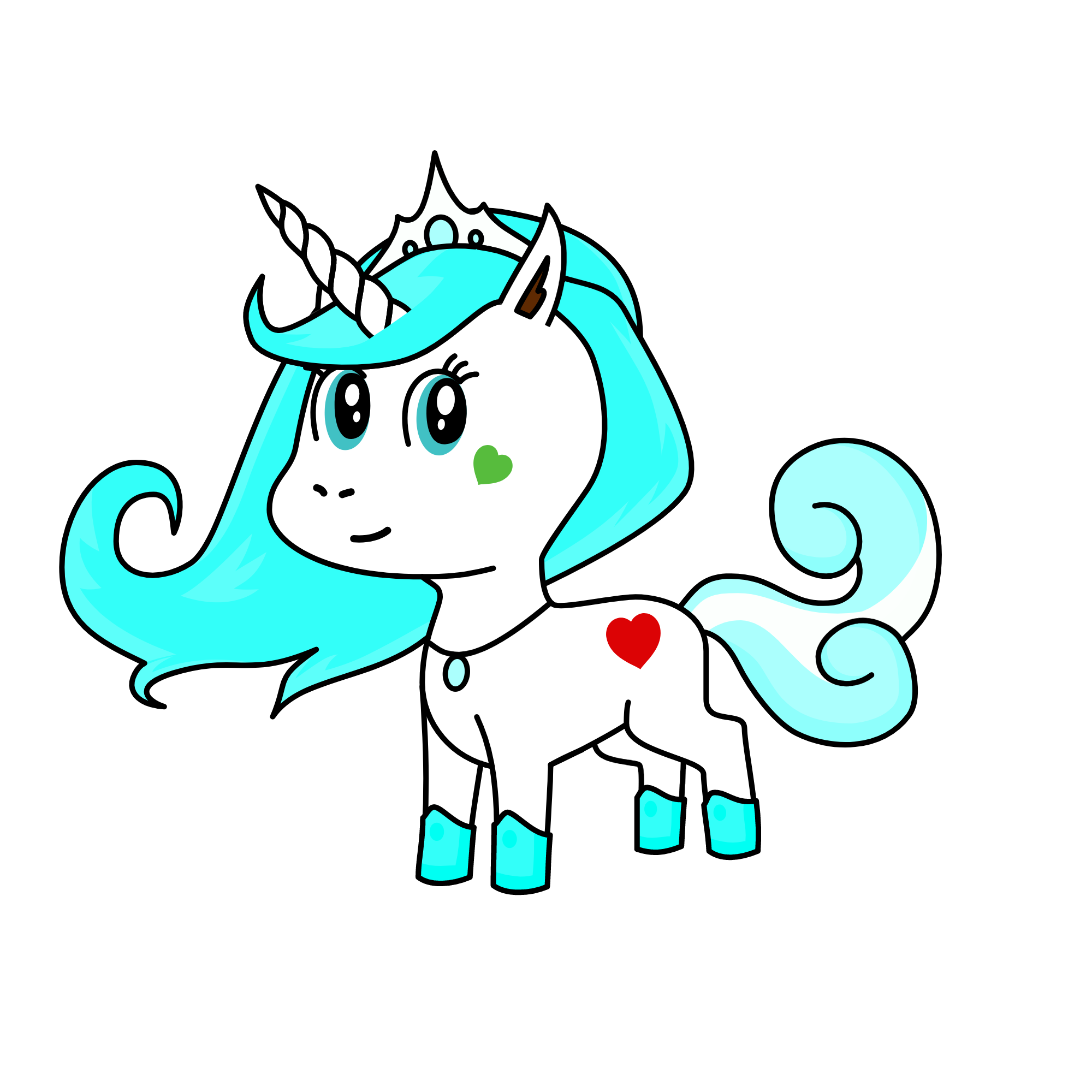 cyan, the unicorn