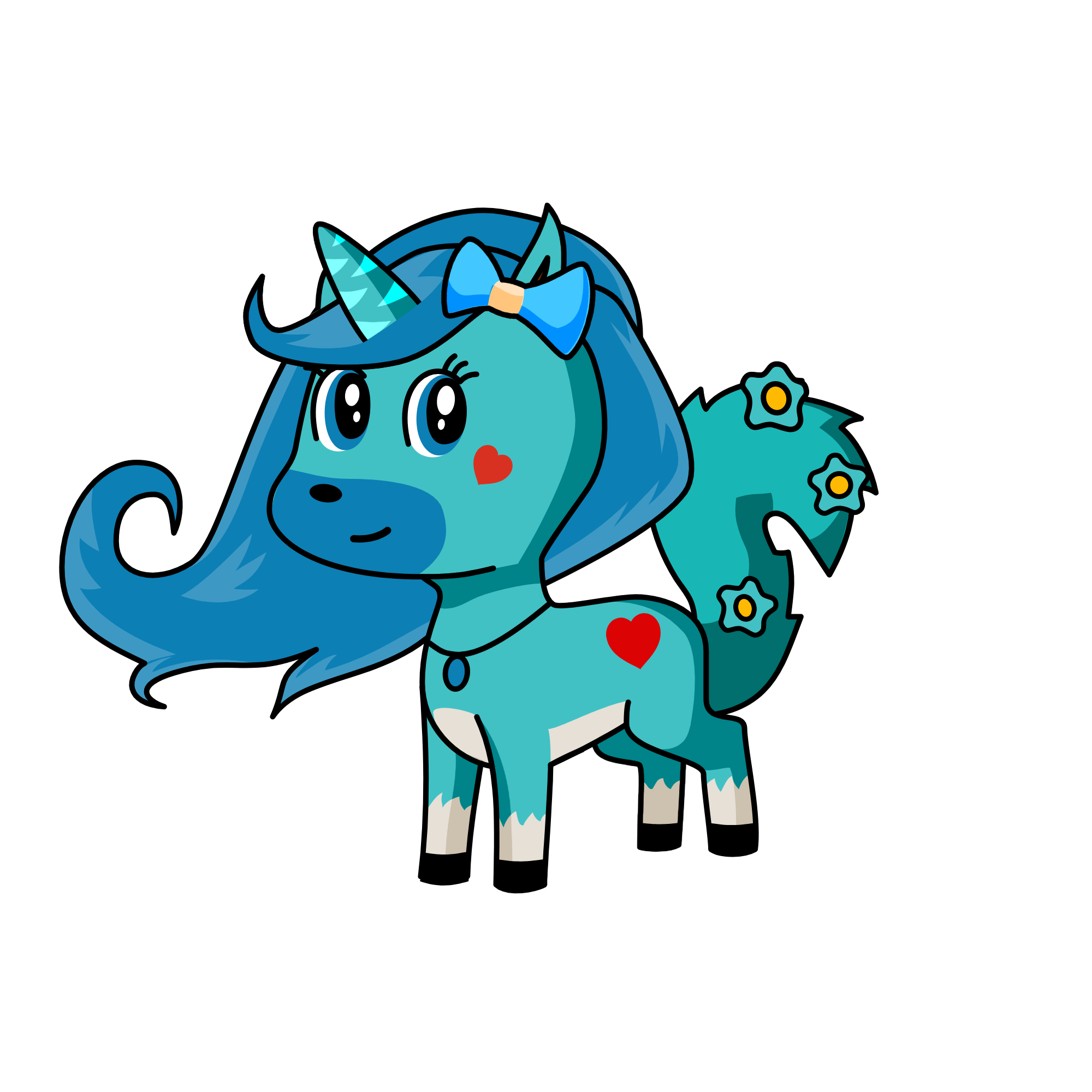 blue, the unicorn