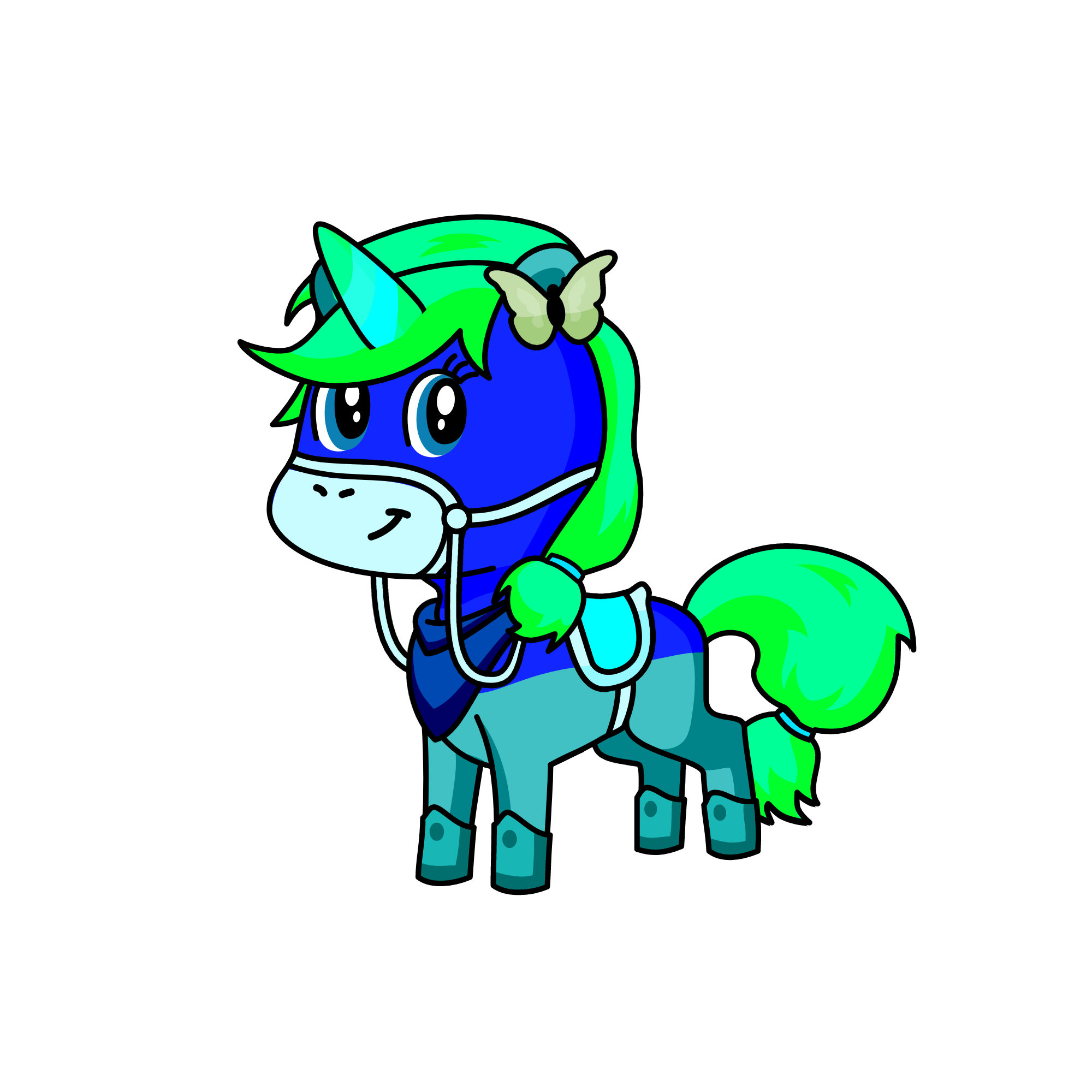 Blue, the unicorn