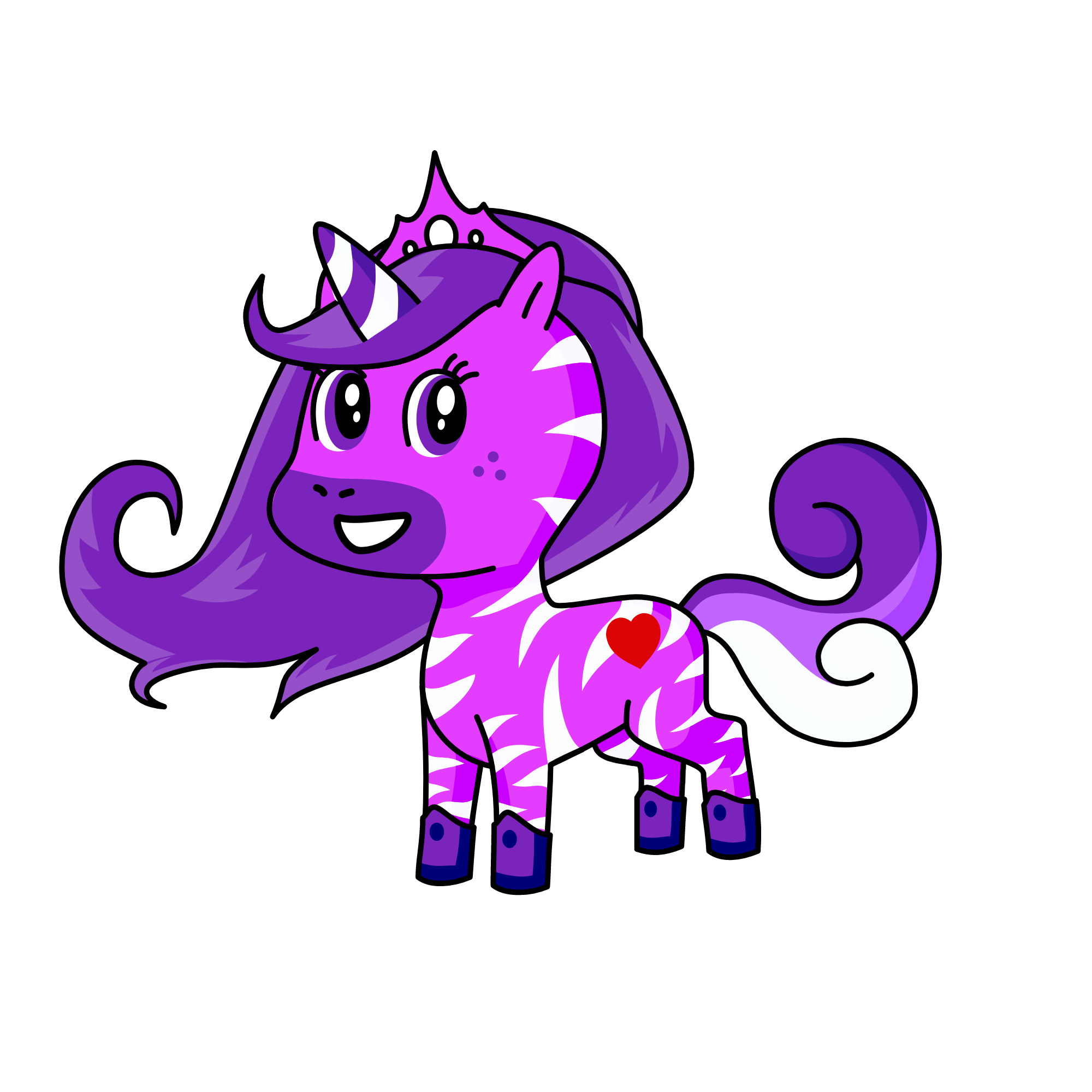 purple girl, the unicorn