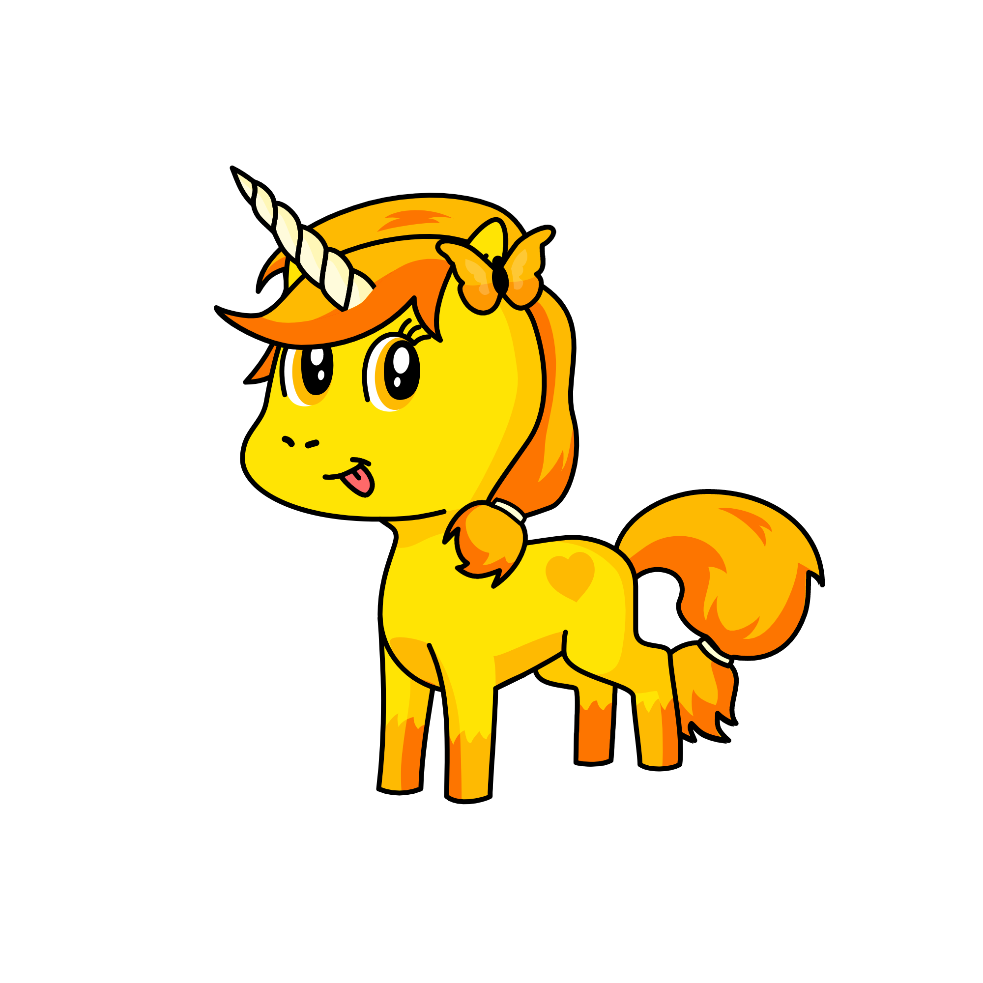 Sunset, the unicorn