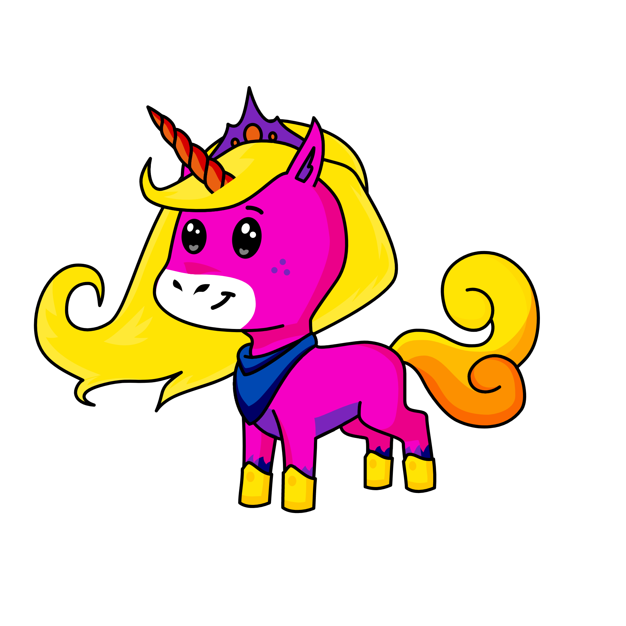 Queen Cinderella, the unicorn