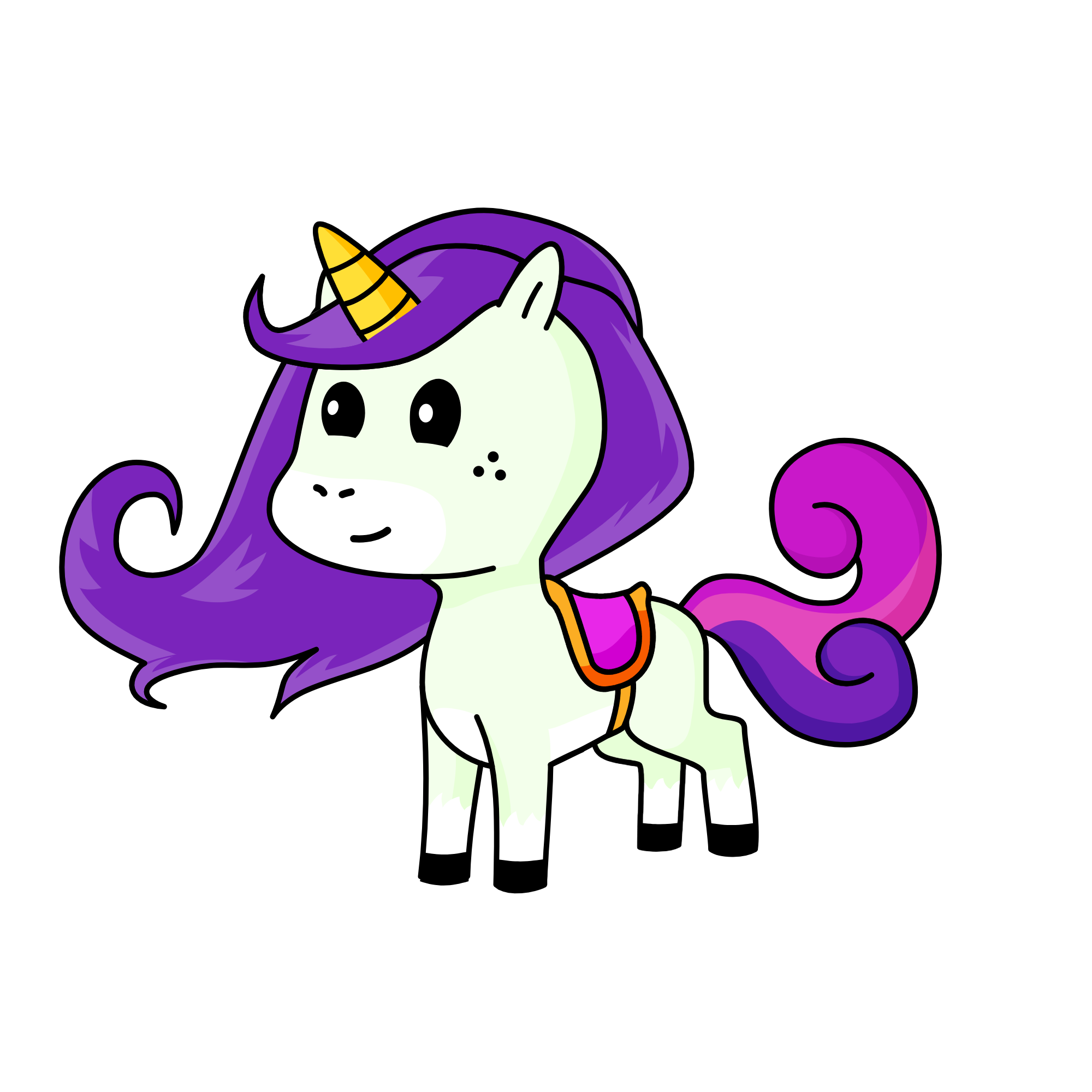 Purply, the unicorn