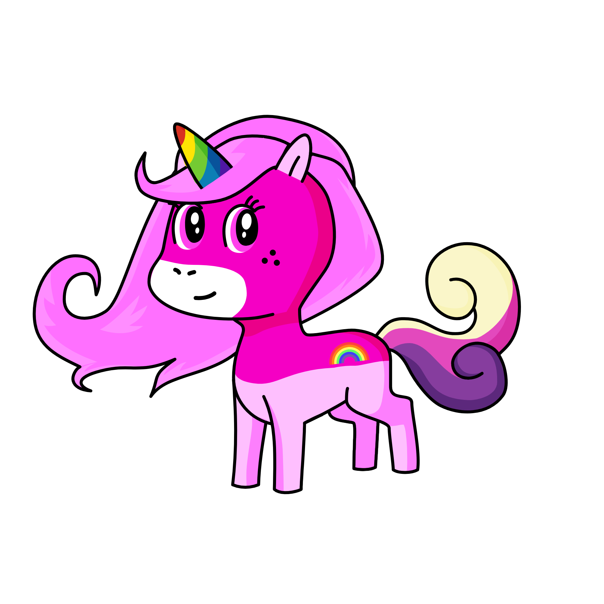 Rainbow star, the unicorn