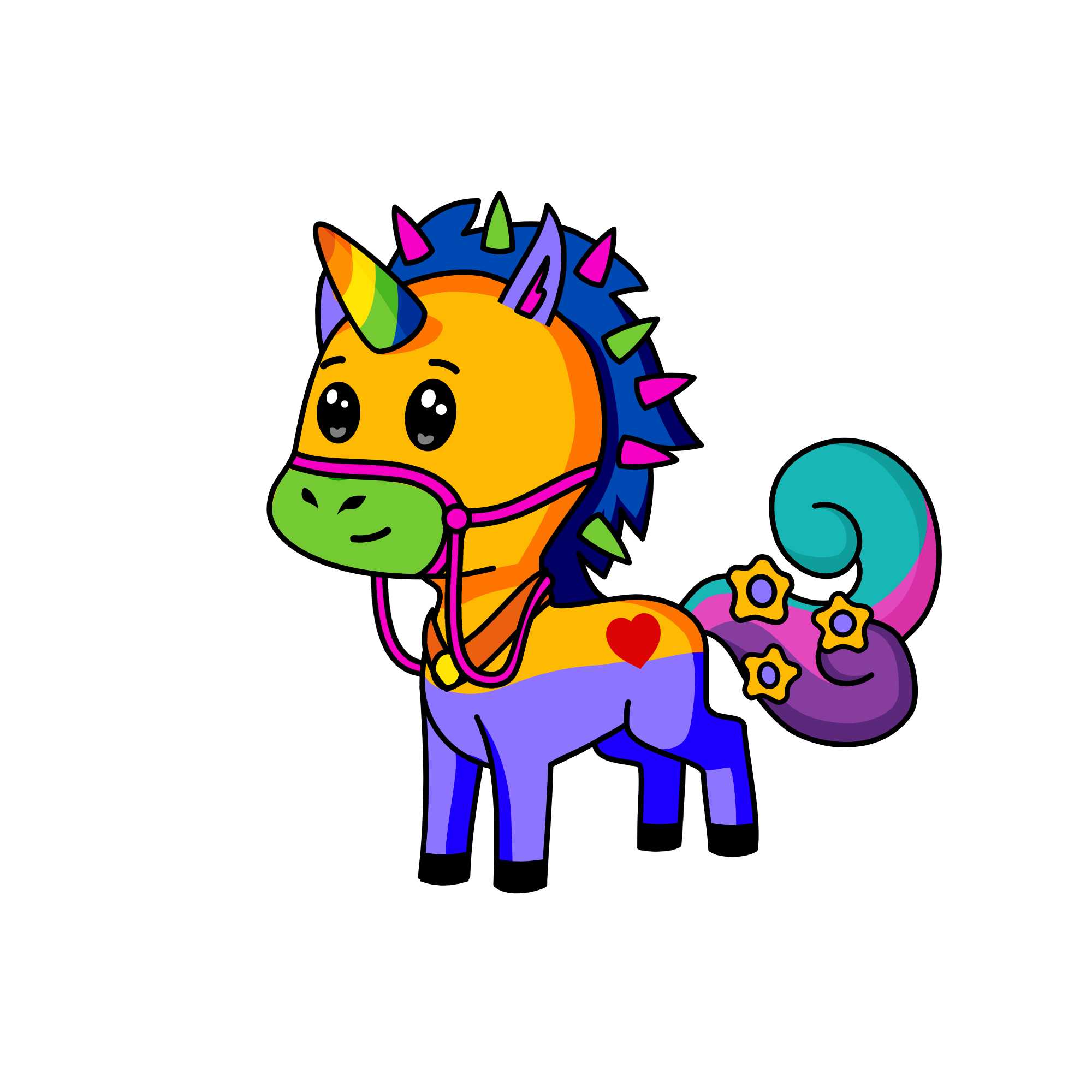 Rainbow, the unicorn