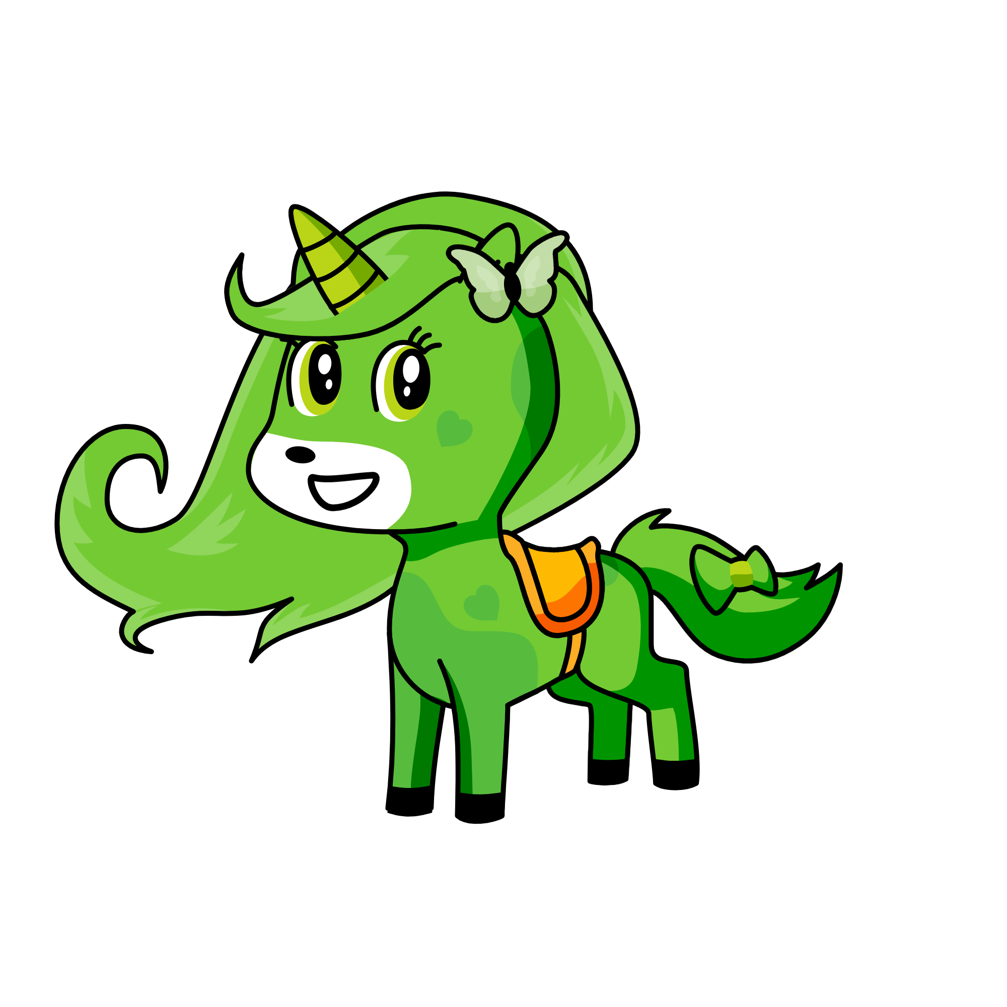 green, the unicorn
