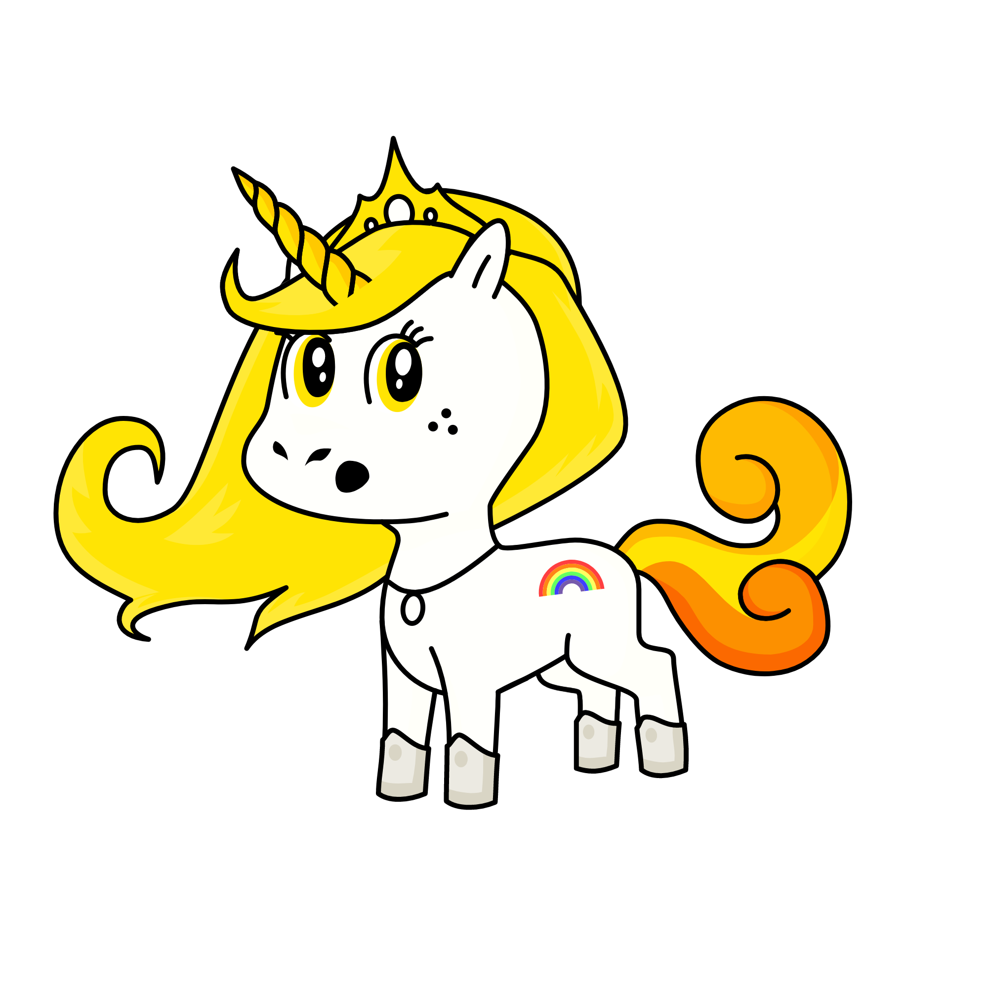yellow shimmer, the unicorn