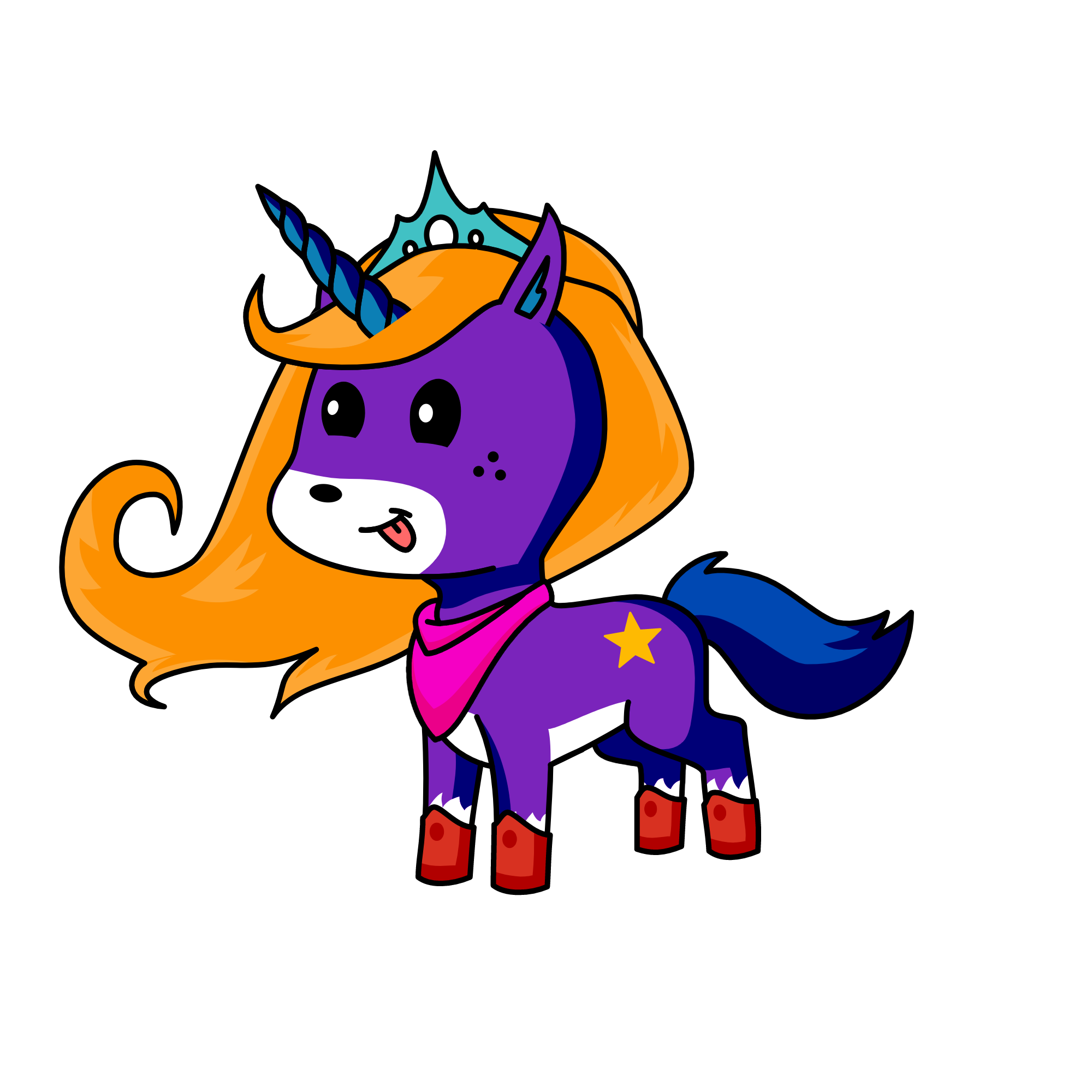 Queen gudinmpying, the unicorn