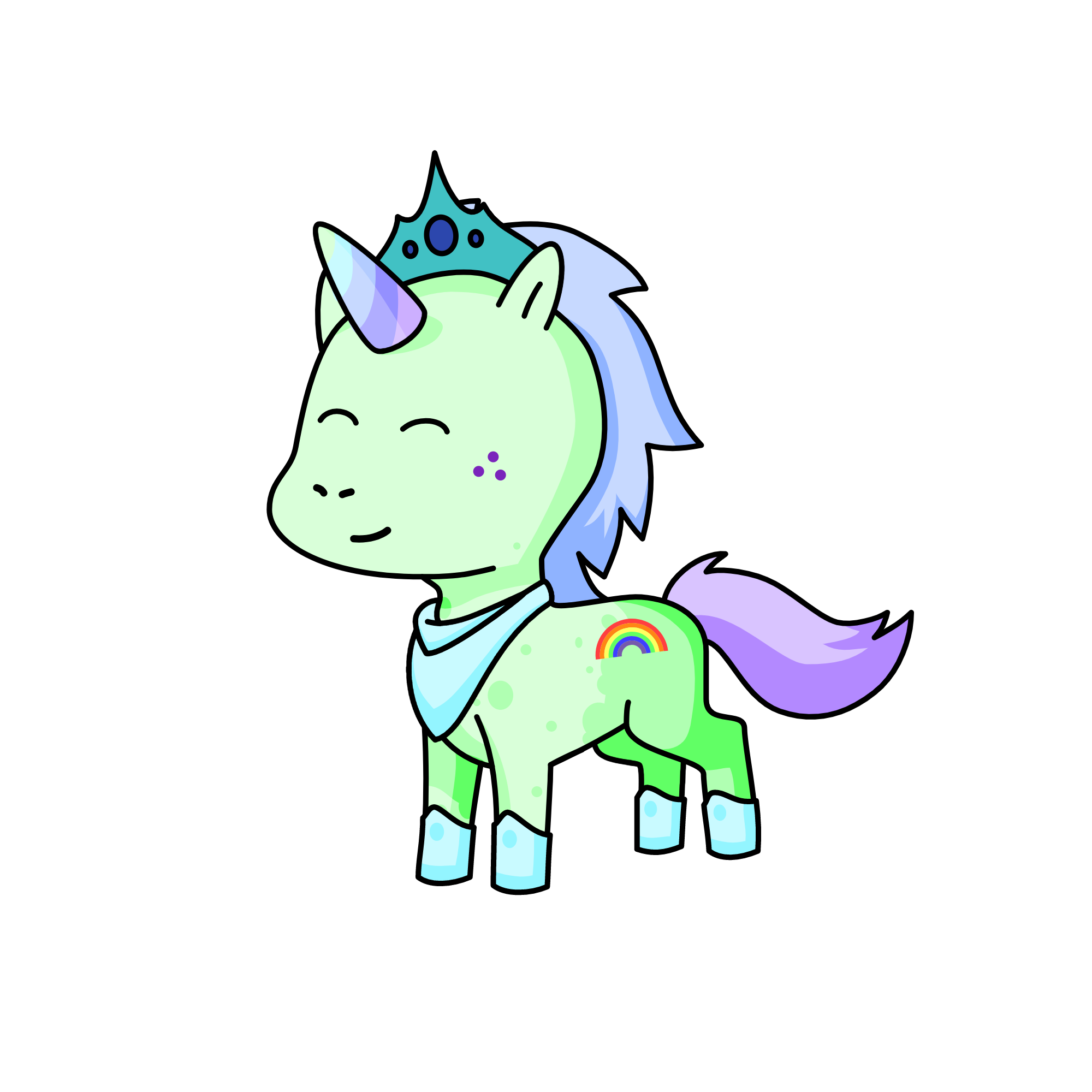 King Frostbite Rainbow, the unicorn