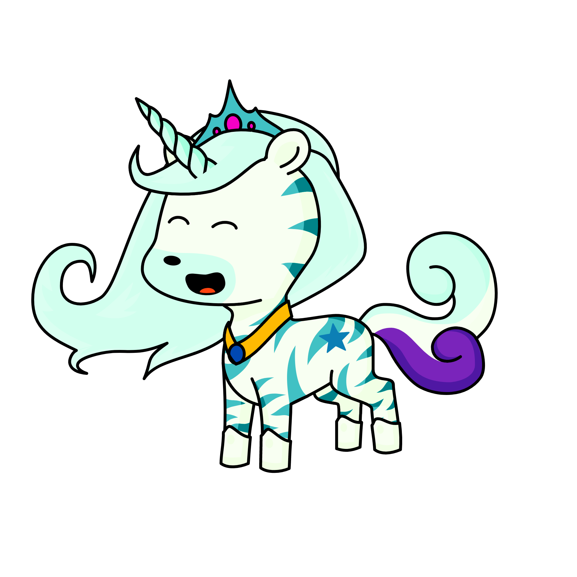 Princess snow, the unicorn