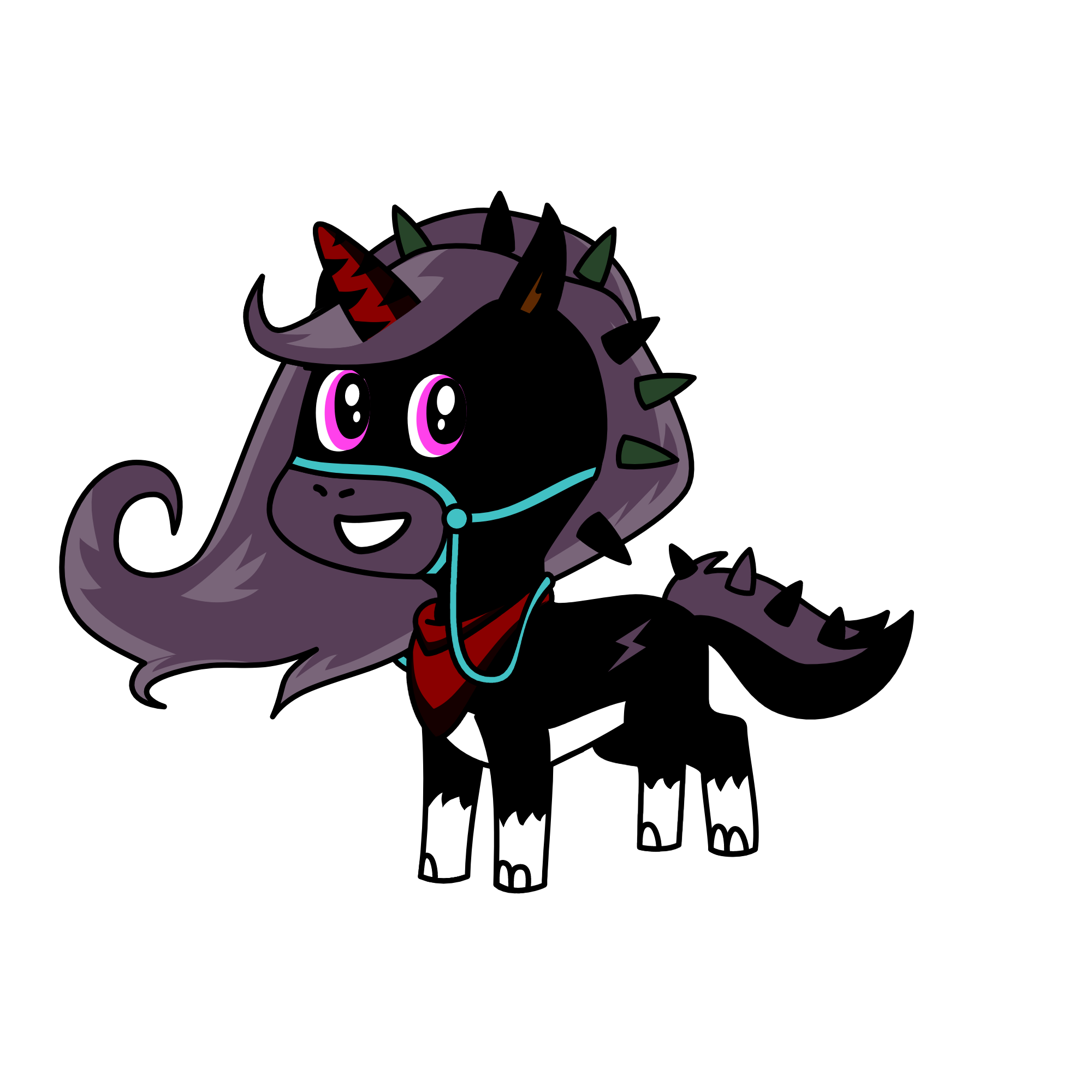 The dark black uniconie, the unicorn