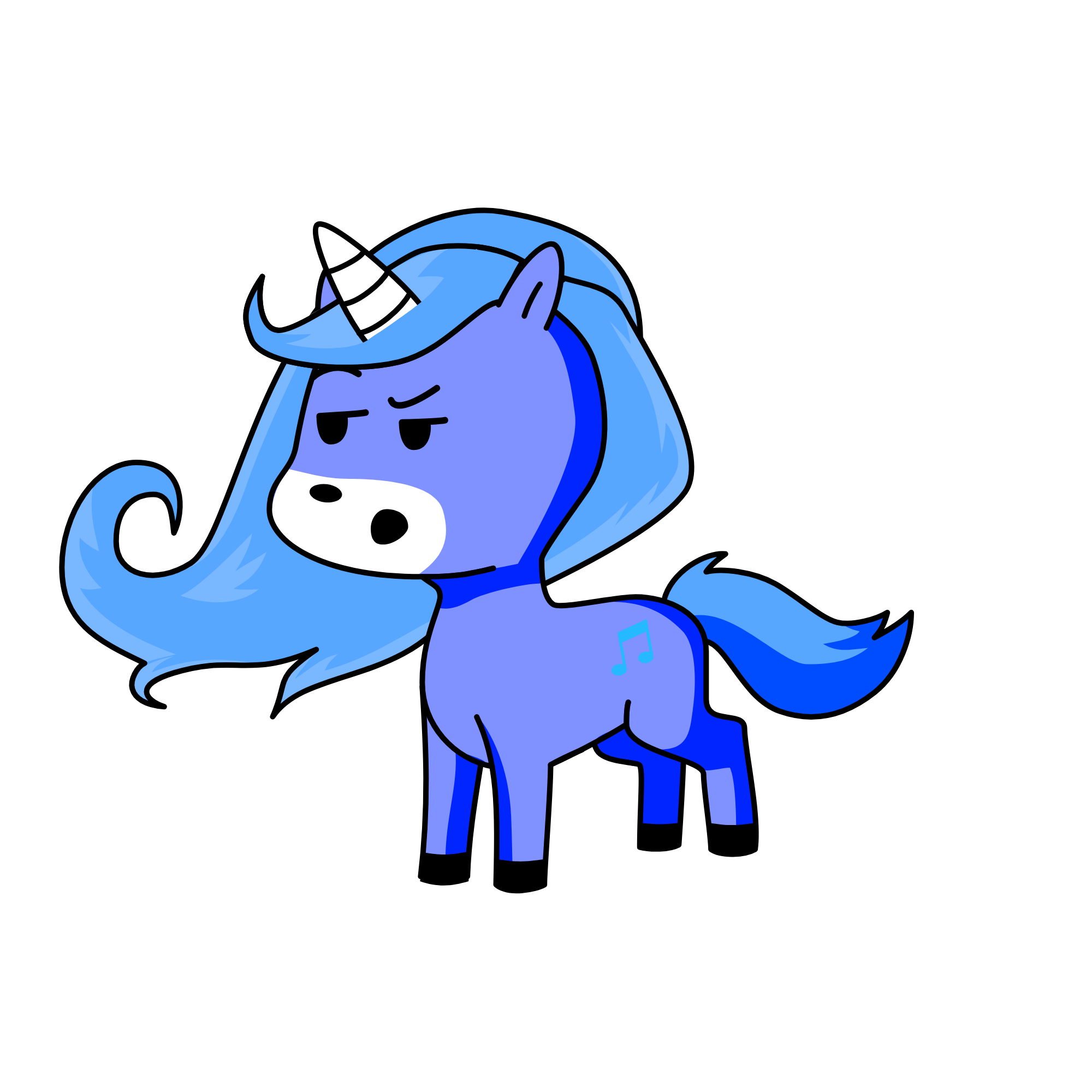 blue, the unicorn