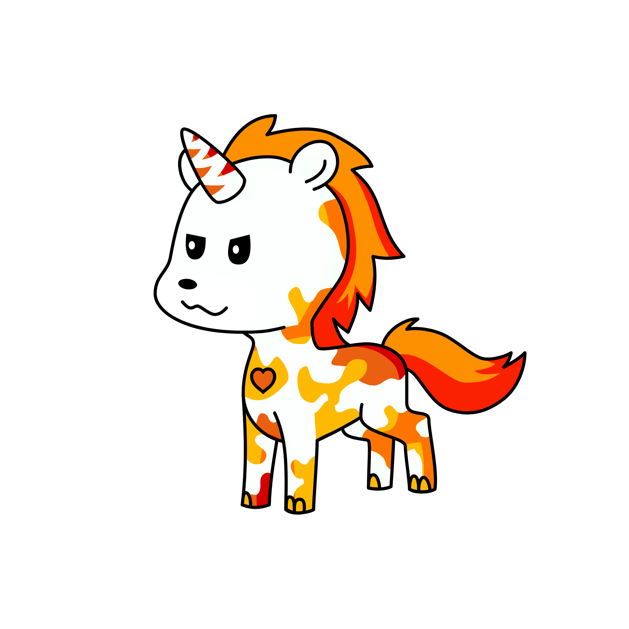 orange, the unicorn