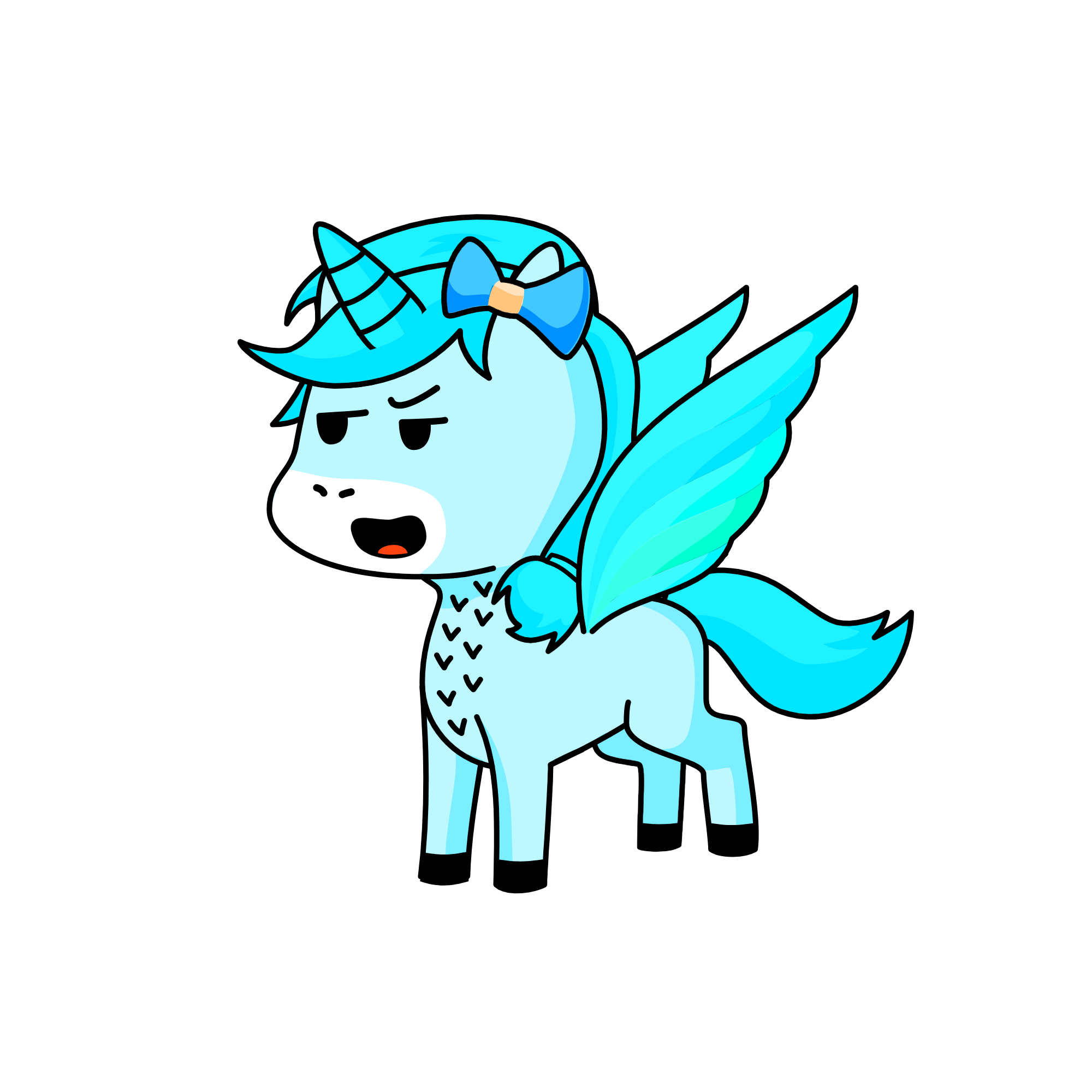 Blue, the unicorn