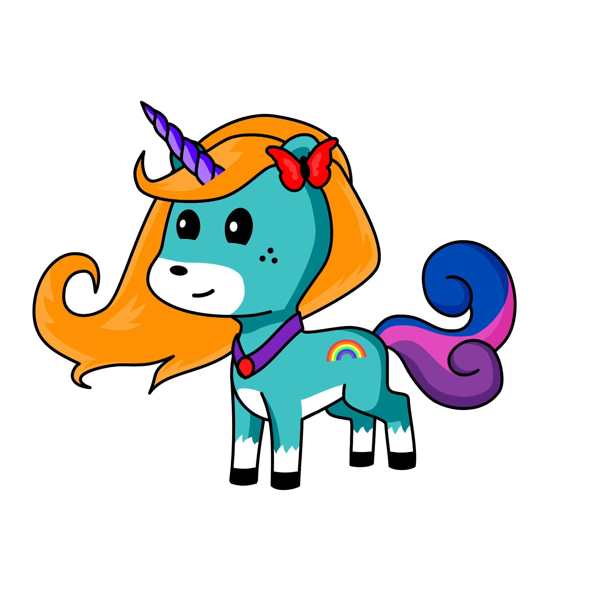Rainbow Uni, the unicorn