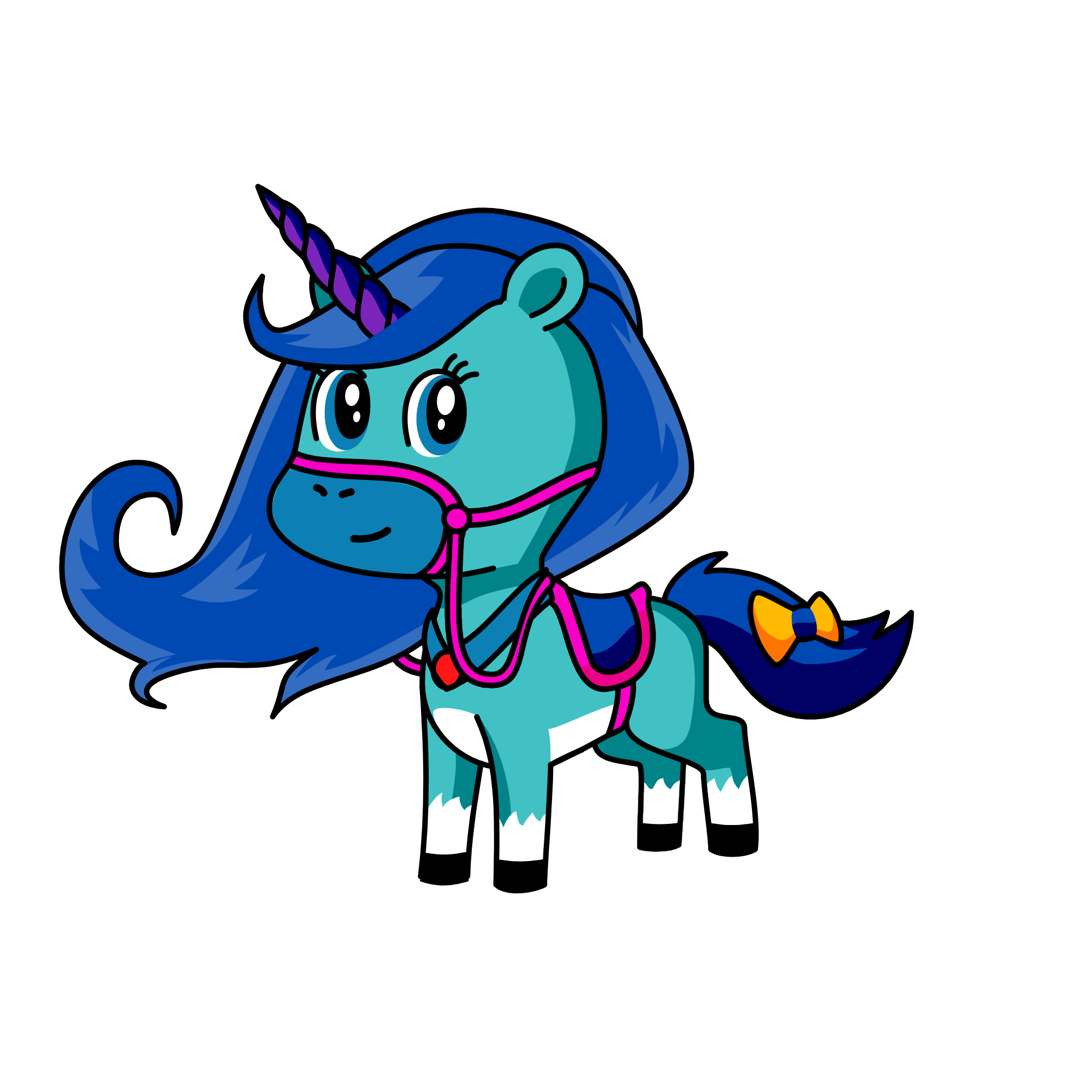 Blue, the unicorn