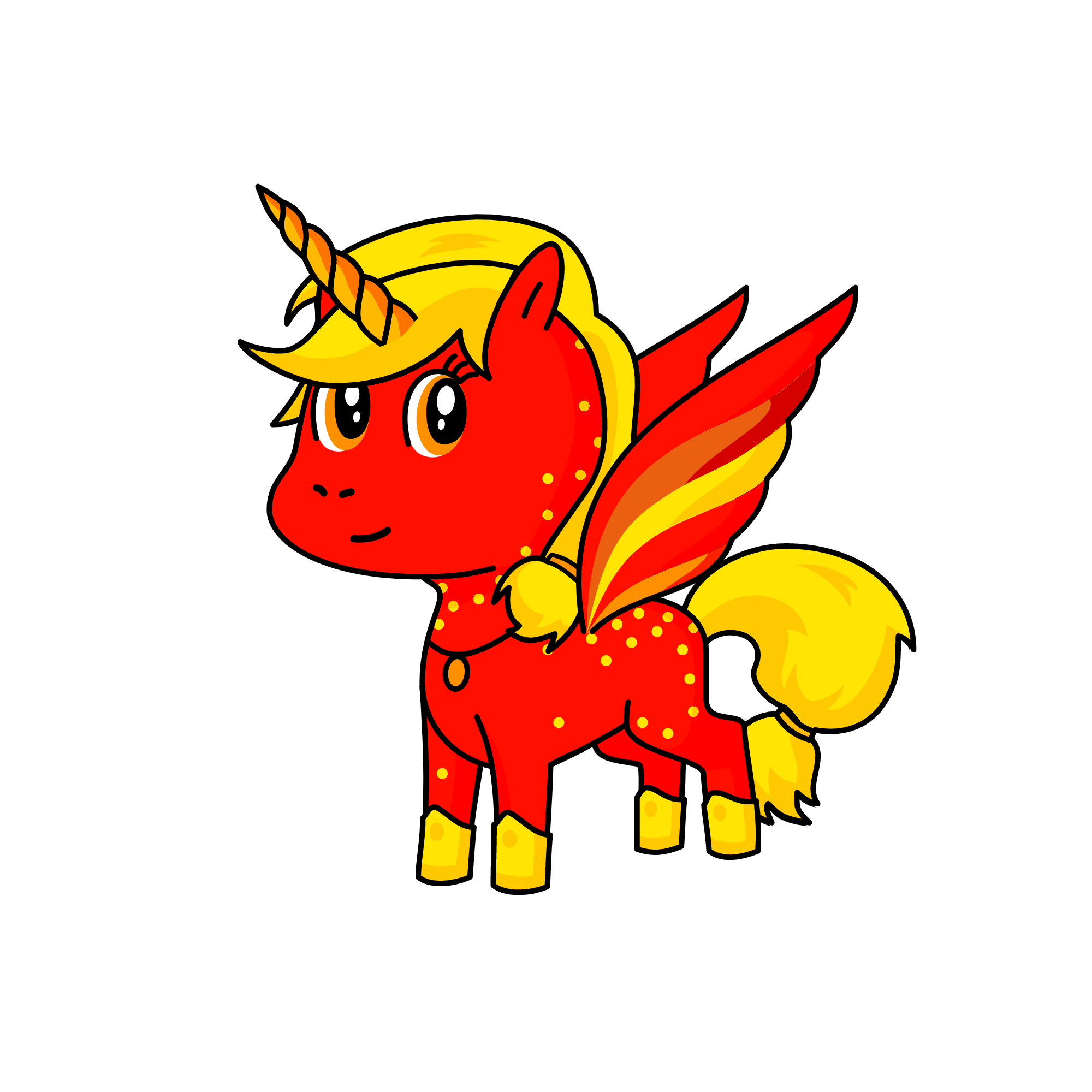 flames, the unicorn
