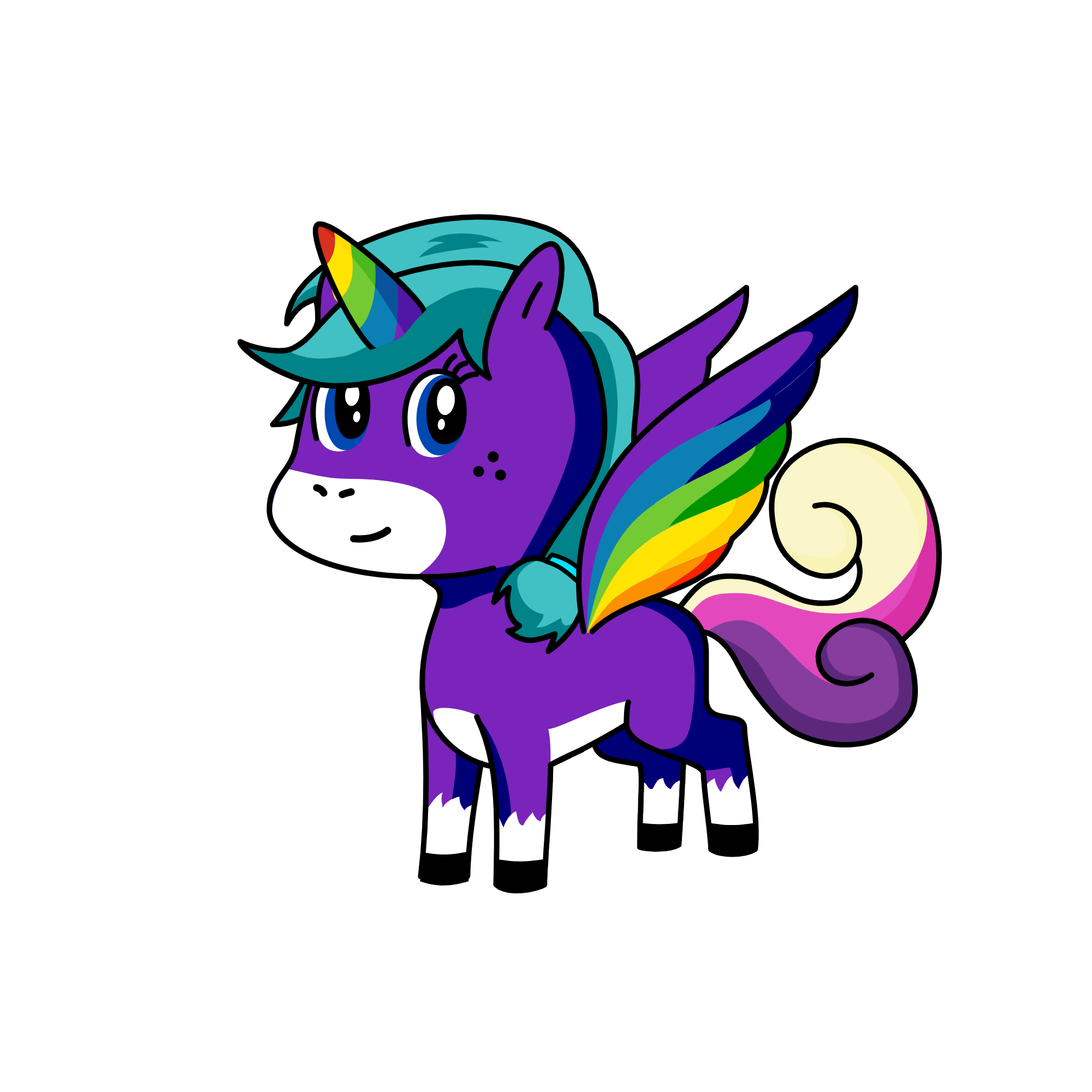 RAINBOW FLOWER, the unicorn