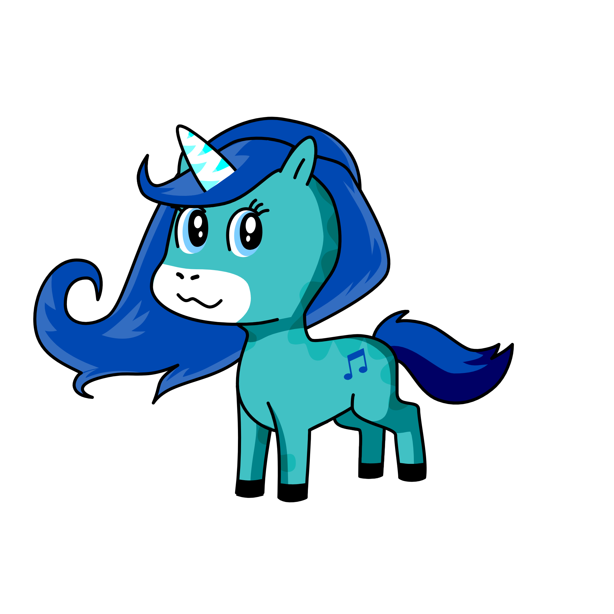 blue, the unicorn