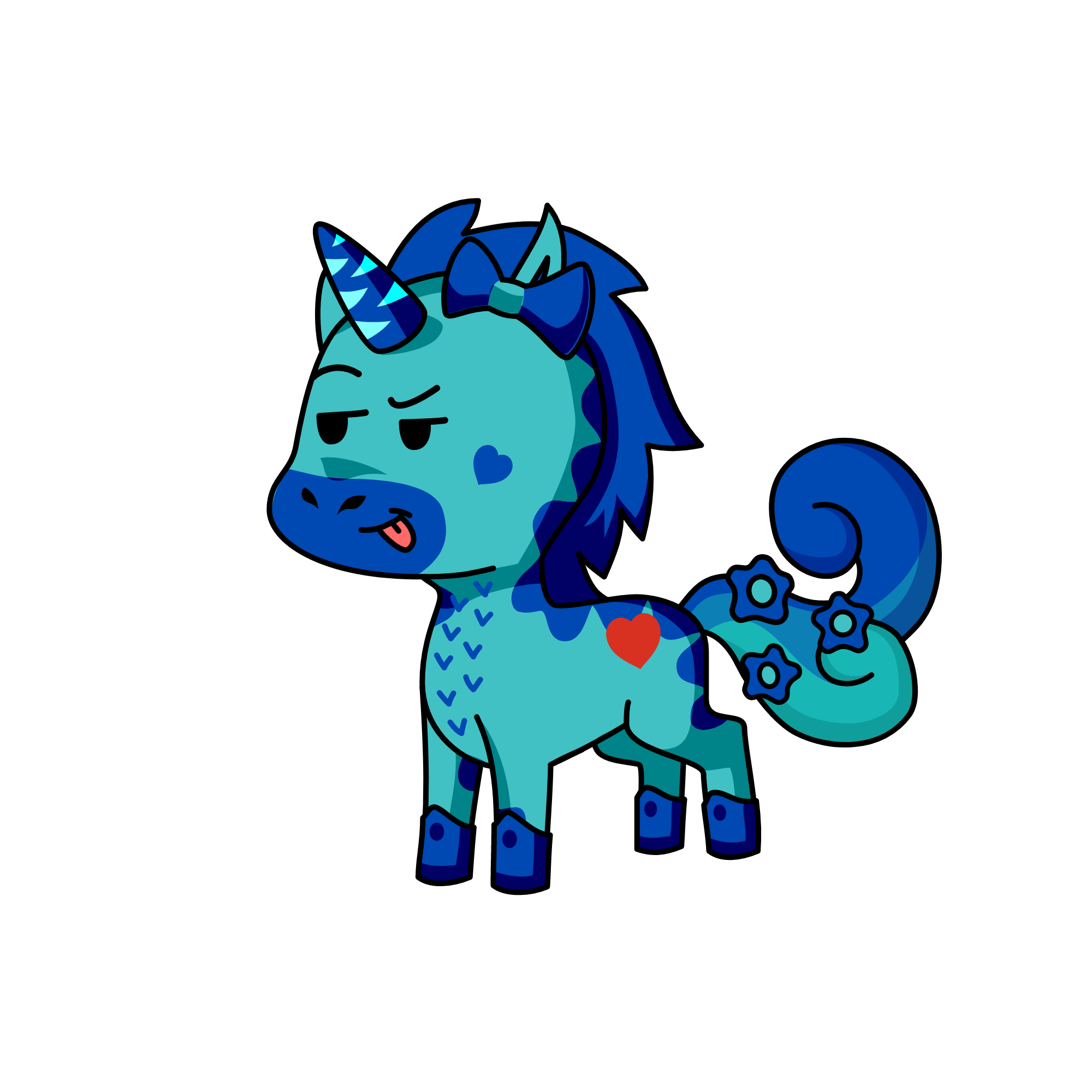 Blue, the unicorn