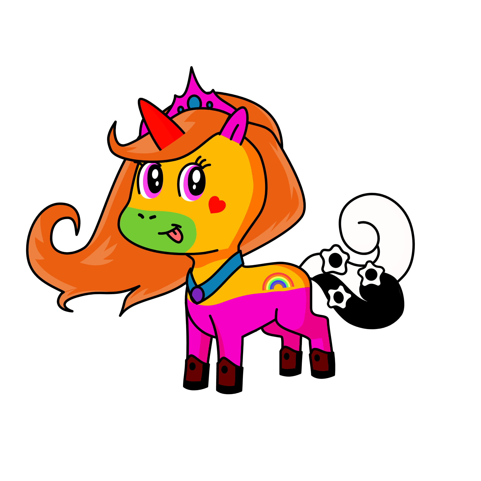 queen of rainbow universes, the unicorn