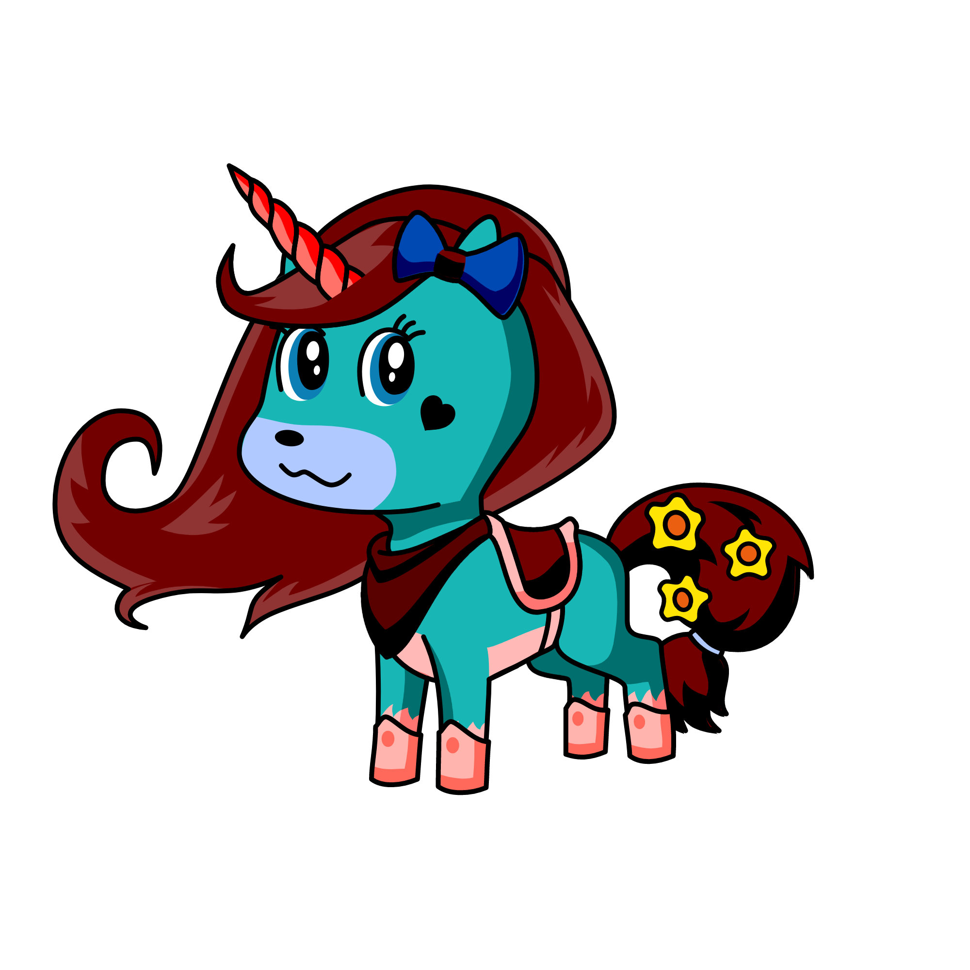 Maroon, the unicorn