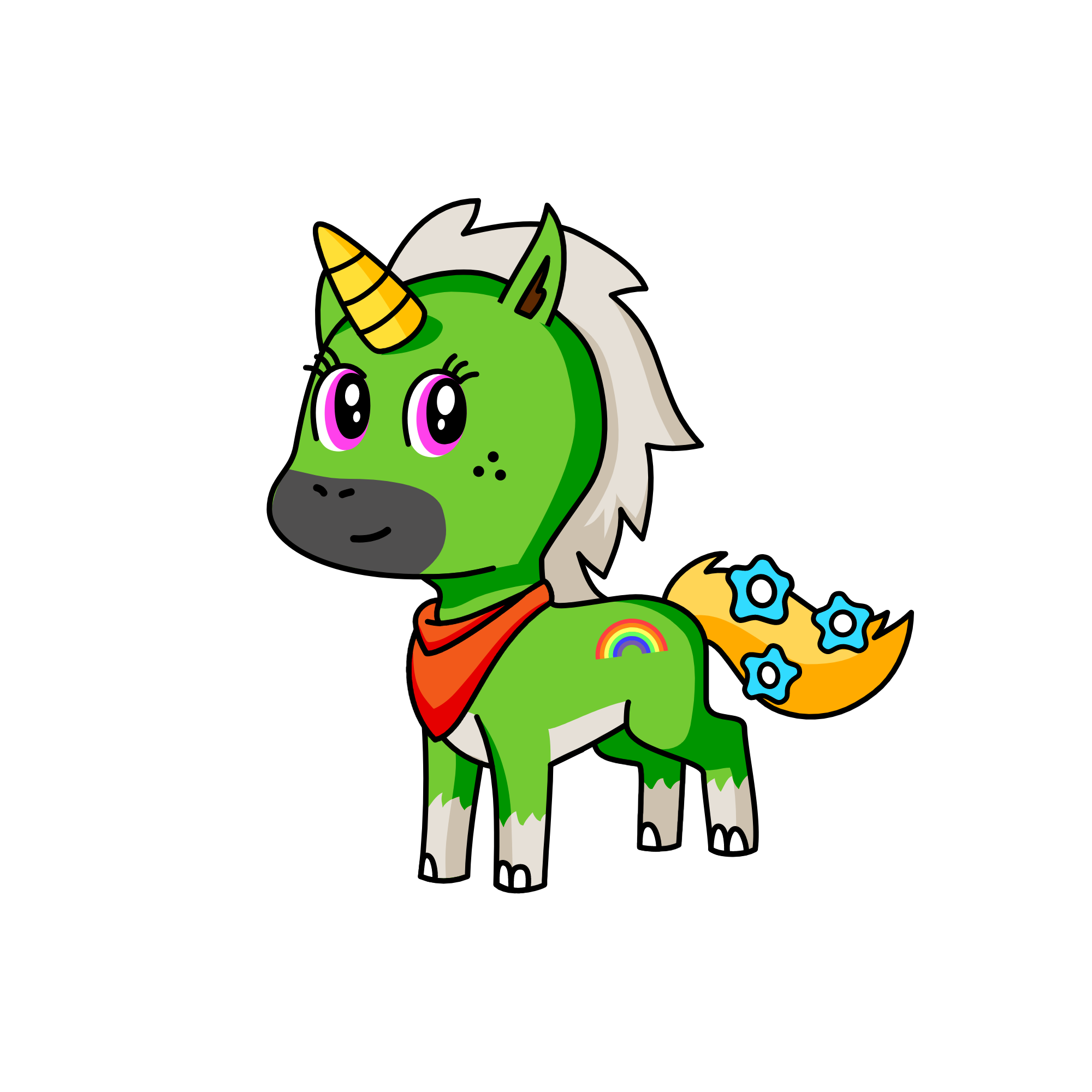 green unicorn, the unicorn
