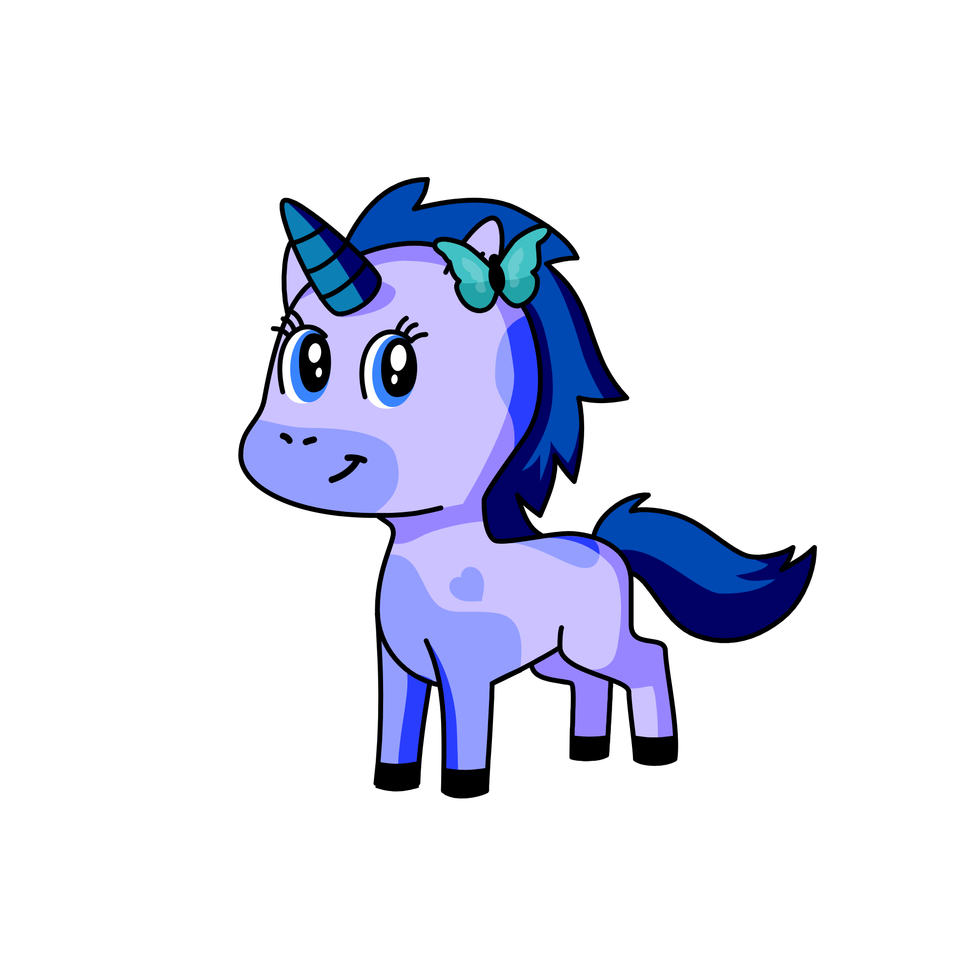 Blue, the unicorn